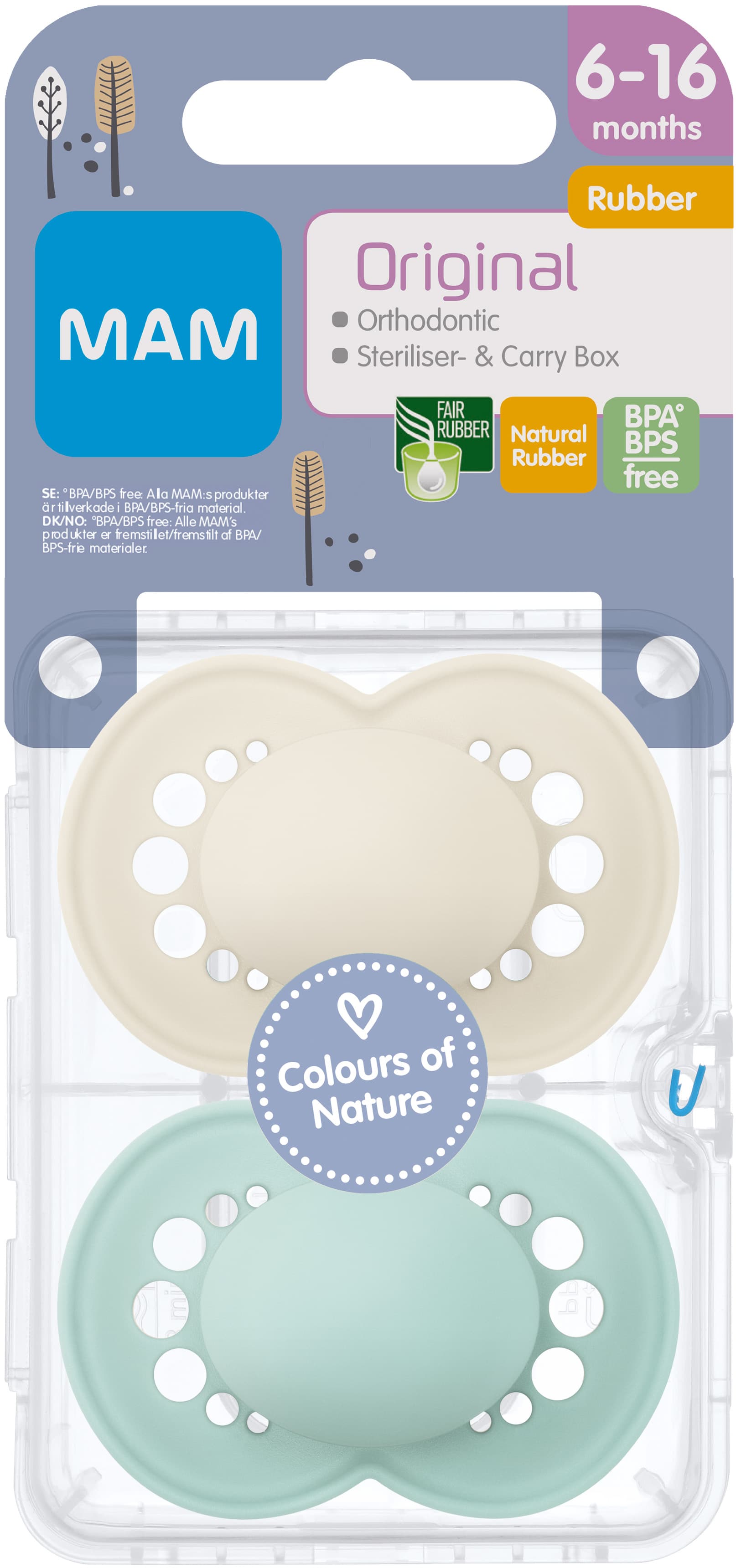 MAM Original Natural Rubber Neutral 6-16m 2-pack 2