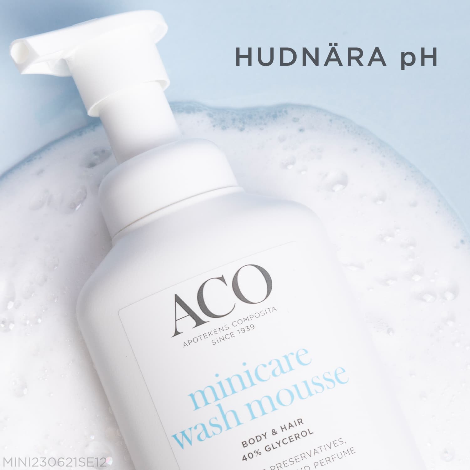 ACO Minicare Wash Mousse Parfymfri Tvättvål Barn 200 ml 4