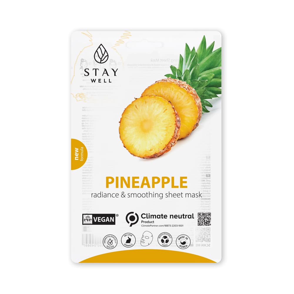 STAY Well Vegan Sheet Mask Pineapple 23 g