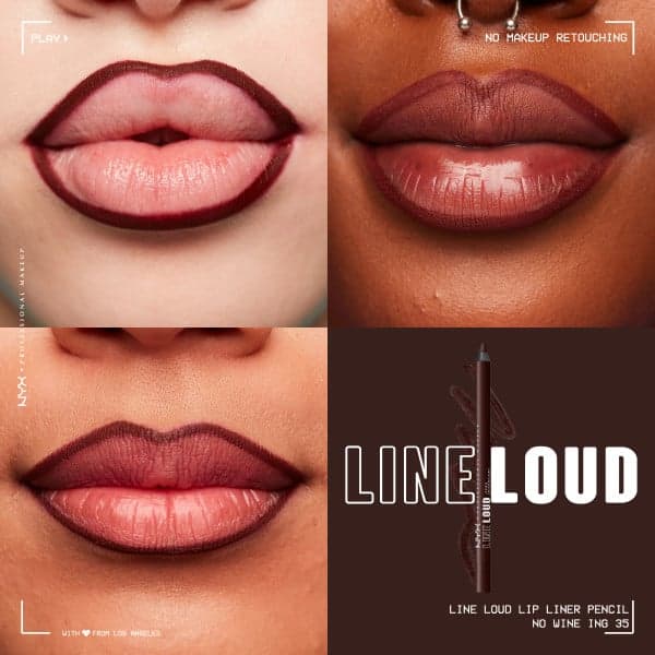 NYX Professional Makeup Line Loud Lip Pencil 35 No Wine-ing 1,2 g - produktbild 5