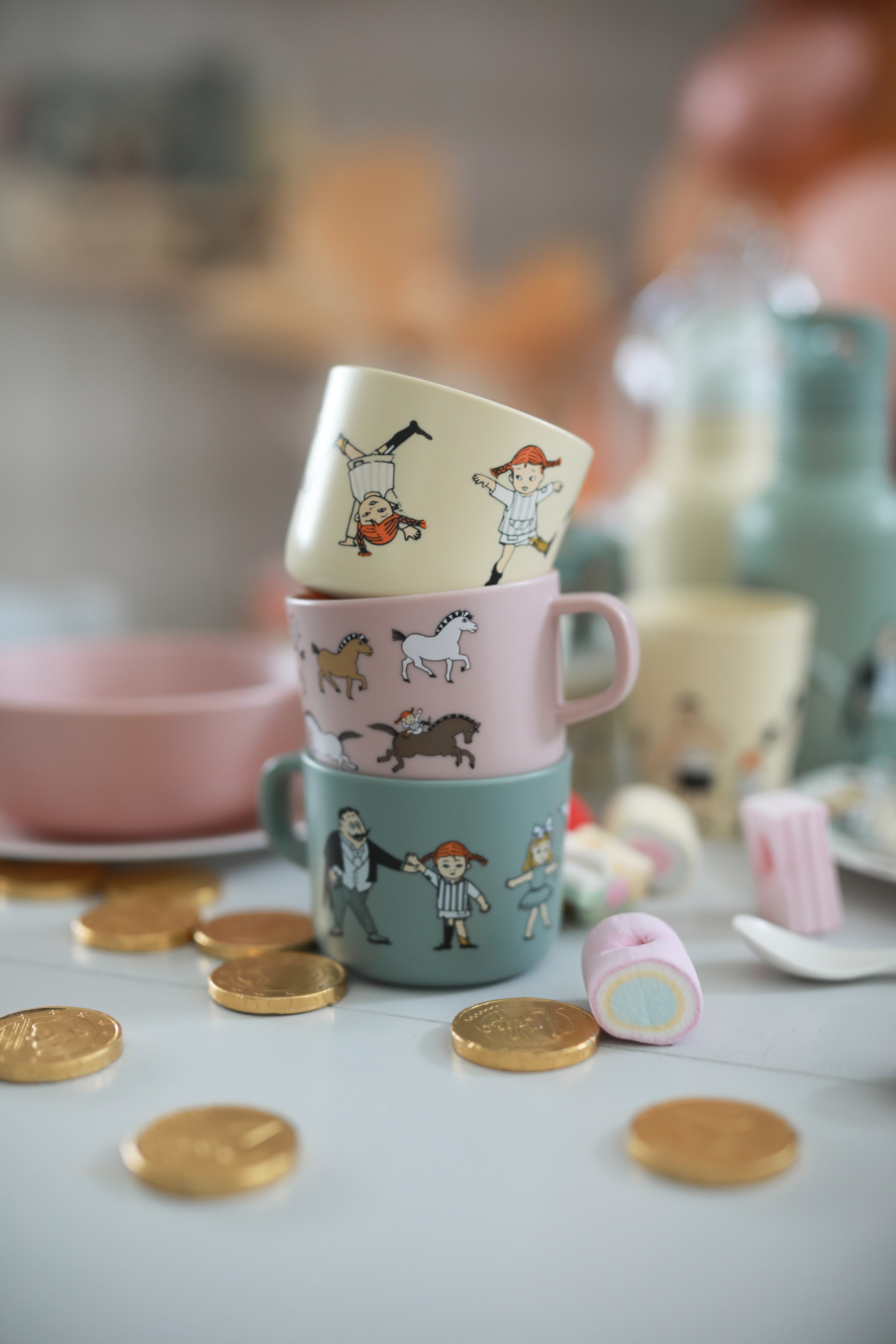 Rätt Start Pippi Cirkus Mugg med handtag Gul 2