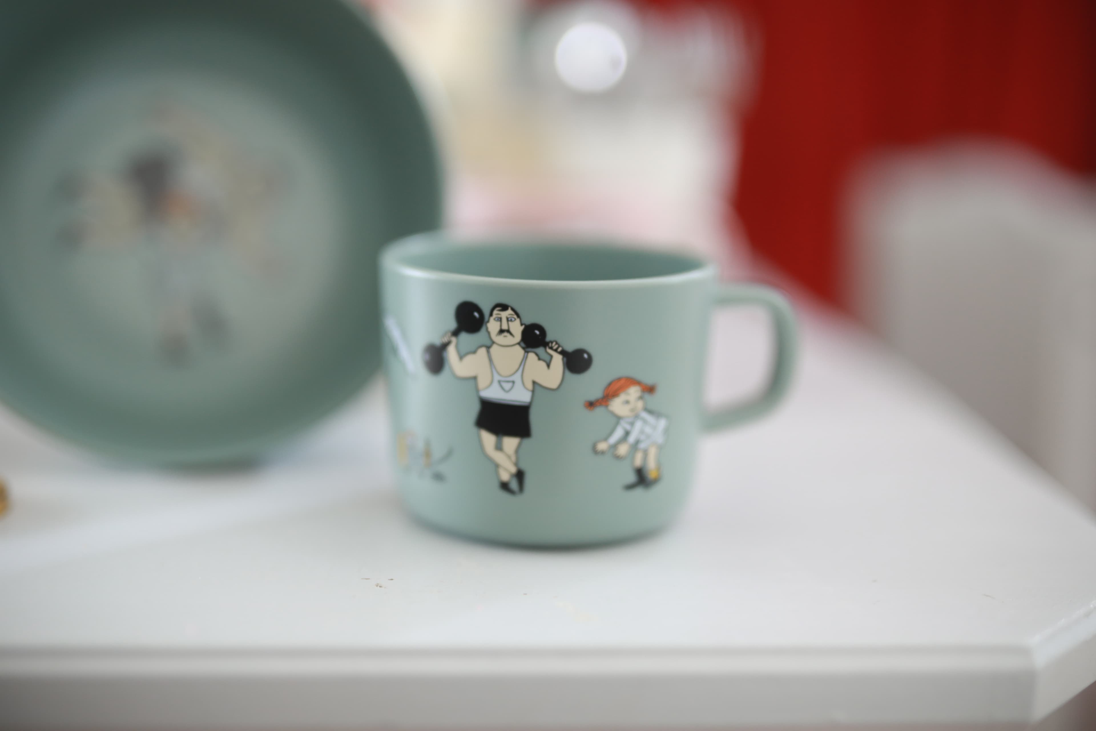 Rätt Start Pippi Cirkus Mugg med handtag Grön 2