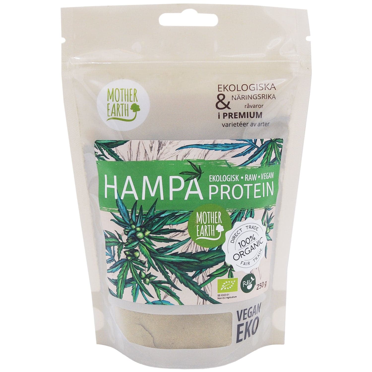Mother Earth Hampaproteinpulver 50% ME RAW&EKO 250 g
