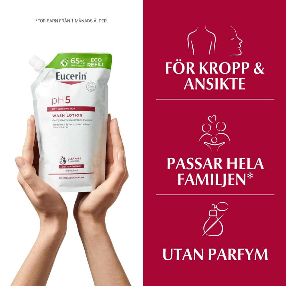Eucerin Ph5 Washlotion Oparfymerad Refill 400ml - produktbild 4