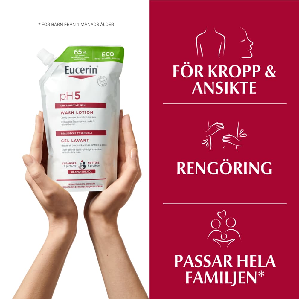 Eucerin pH5 Washlotion Parfymerad refill 400 ml - produktbild 4