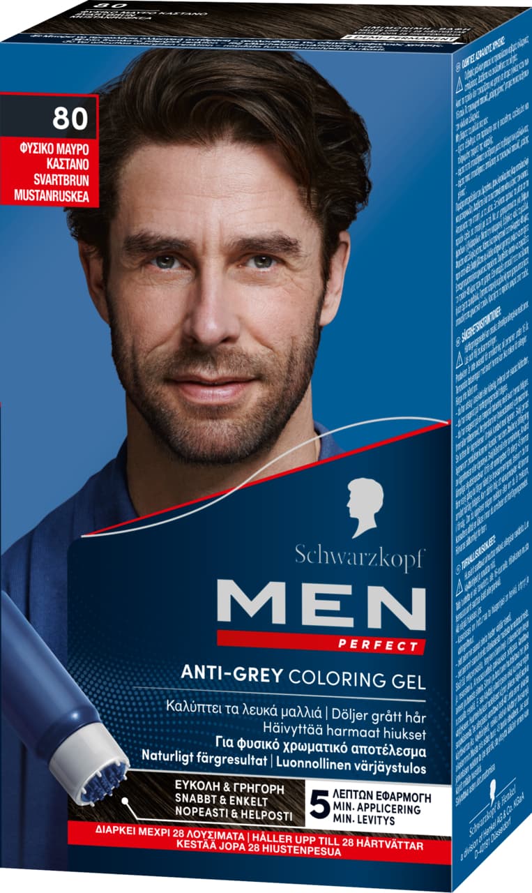 Schwarzkopf Men Perfect hårfärg 80 Black Brown