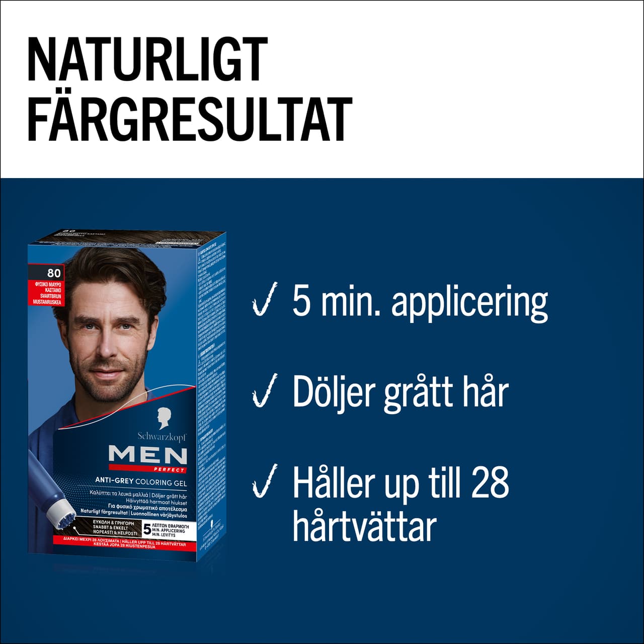 Schwarzkopf Men Perfect hårfärg 80 Black Brown 2
