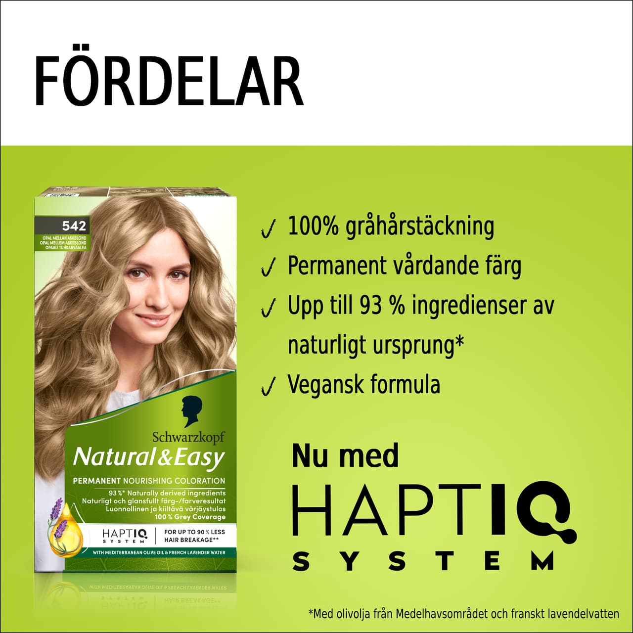 Schwarzkopf Natural & Easy Hårfärg 542 Opal Mellan Askblond 2