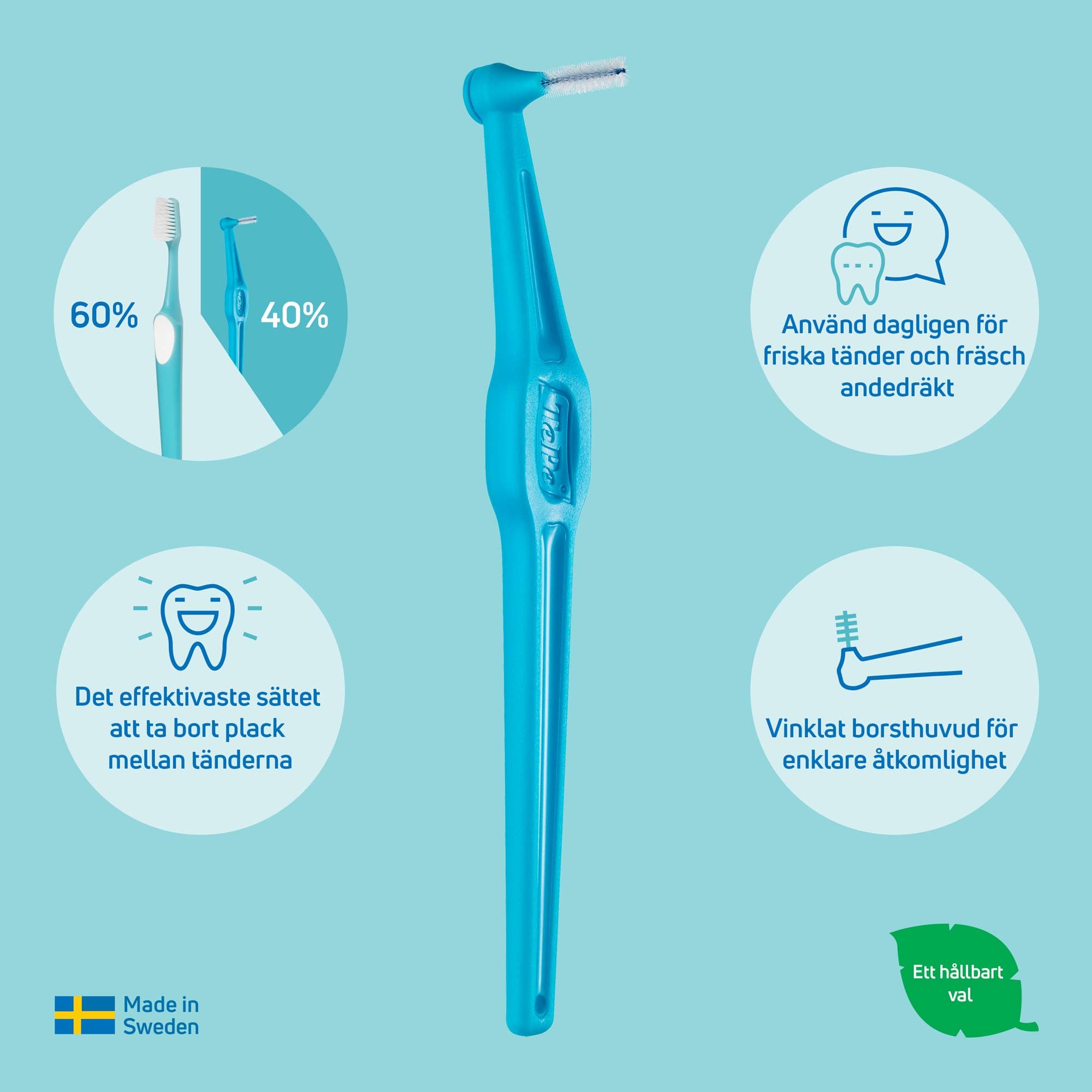 TePe Angle Vinklad Mellanrumsborste 0,5 mm Röd 6 st 3
