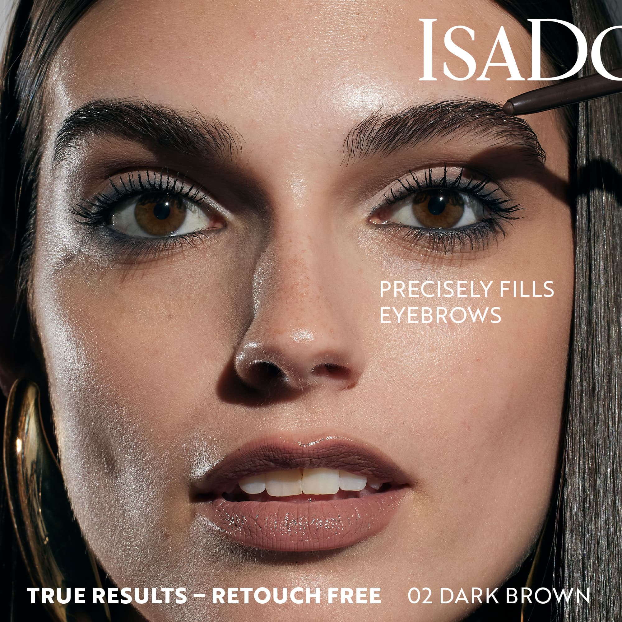 IsaDora The Brow Fix 24h Pencil Longwear & Waterproof 02 Dark Brown 0,32 g - produktbild 4