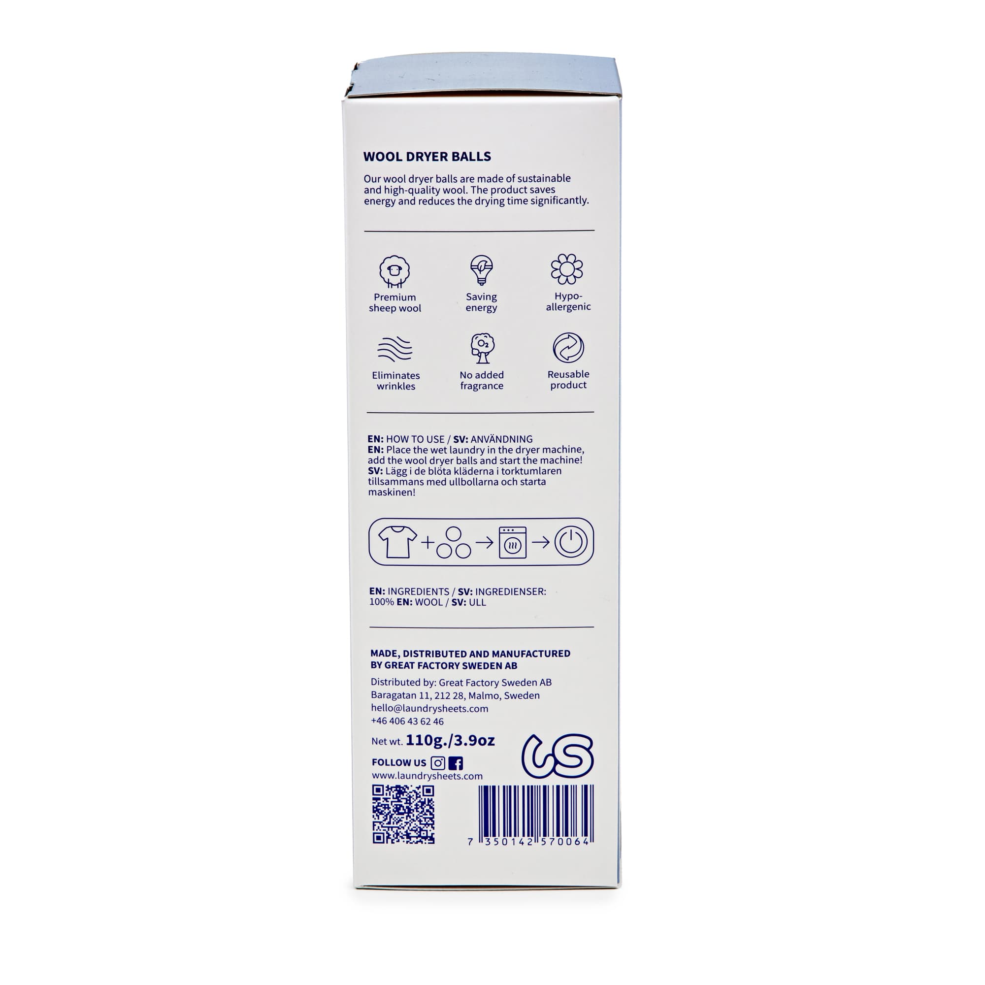 Laundry Sheets Torkbollar i Ull 3 st 3