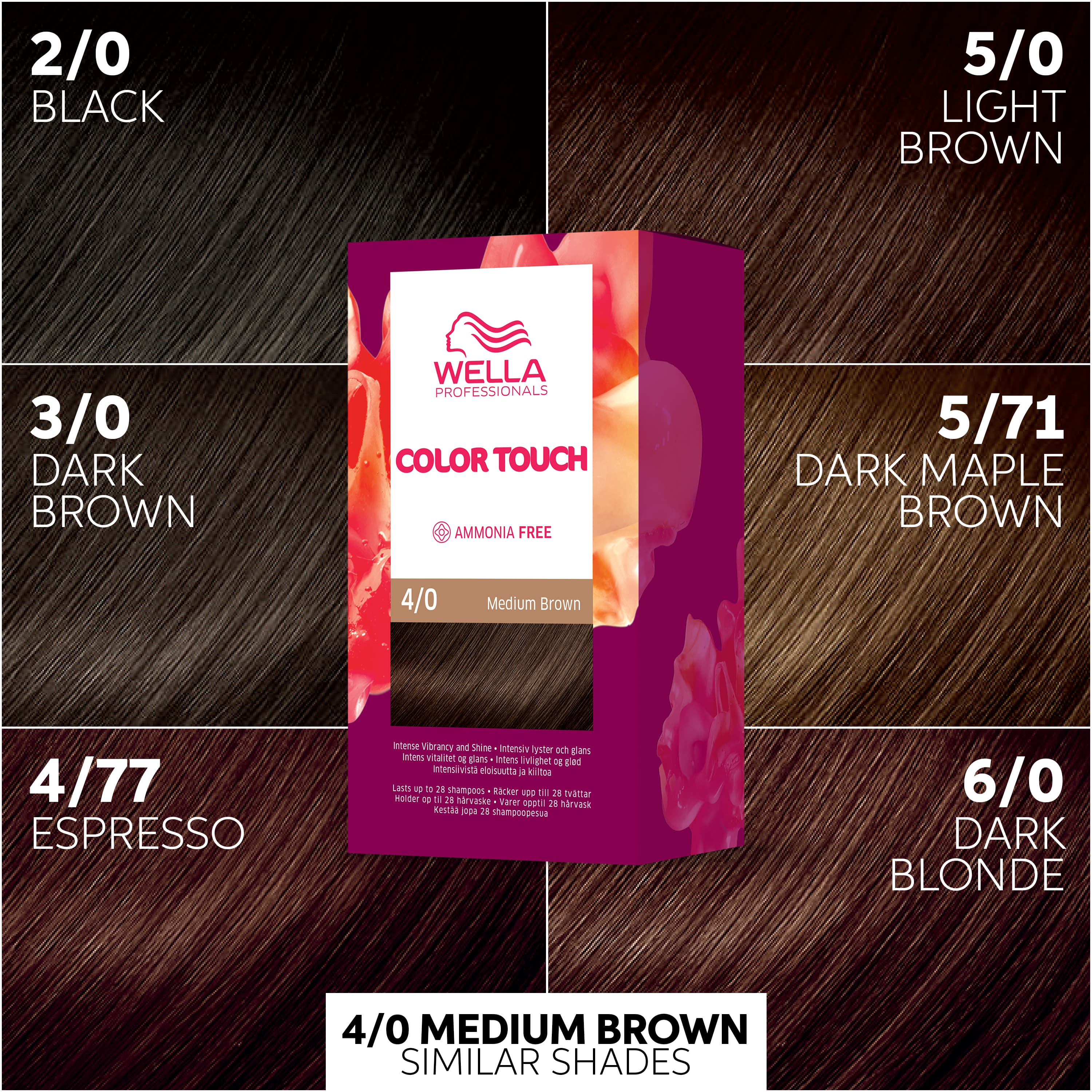 Wella Color Touch Kit 4/0 Medium Brown 130 ml - produktbild 3