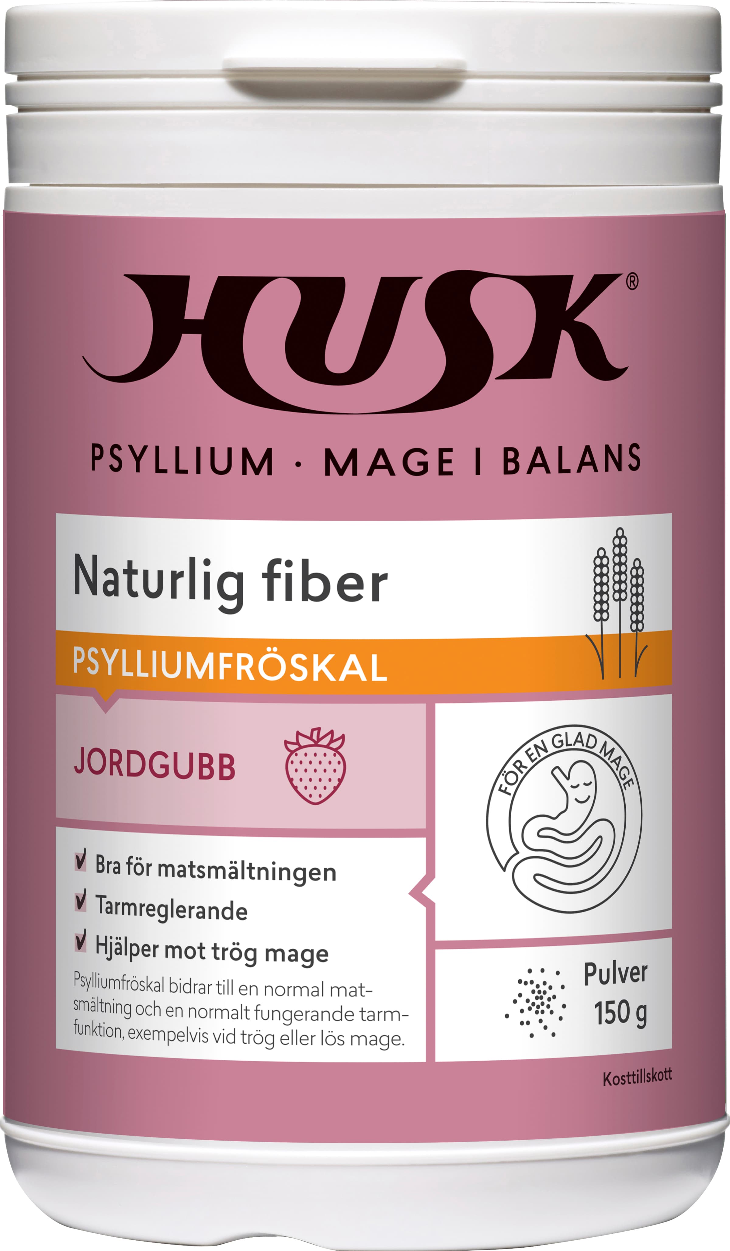 HUSK Psyllium Mage i Balans Jordgubb 150 g