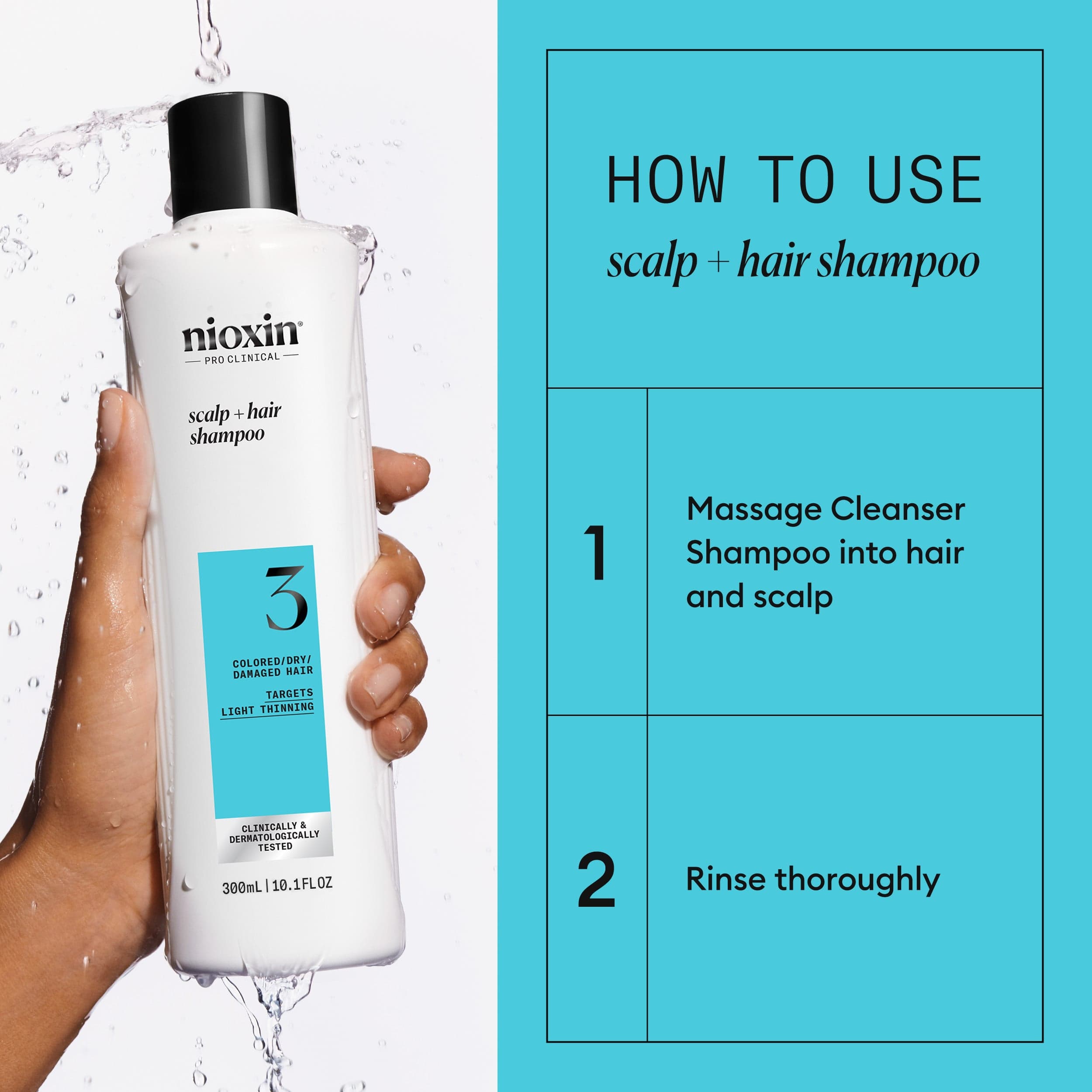 Nioxin System 3 Shampoo 300 ml - produktbild 3