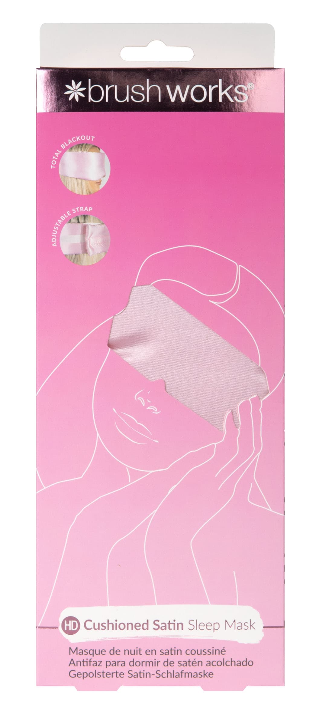 Brushworks Cushioned Satin Sleep Mask 4