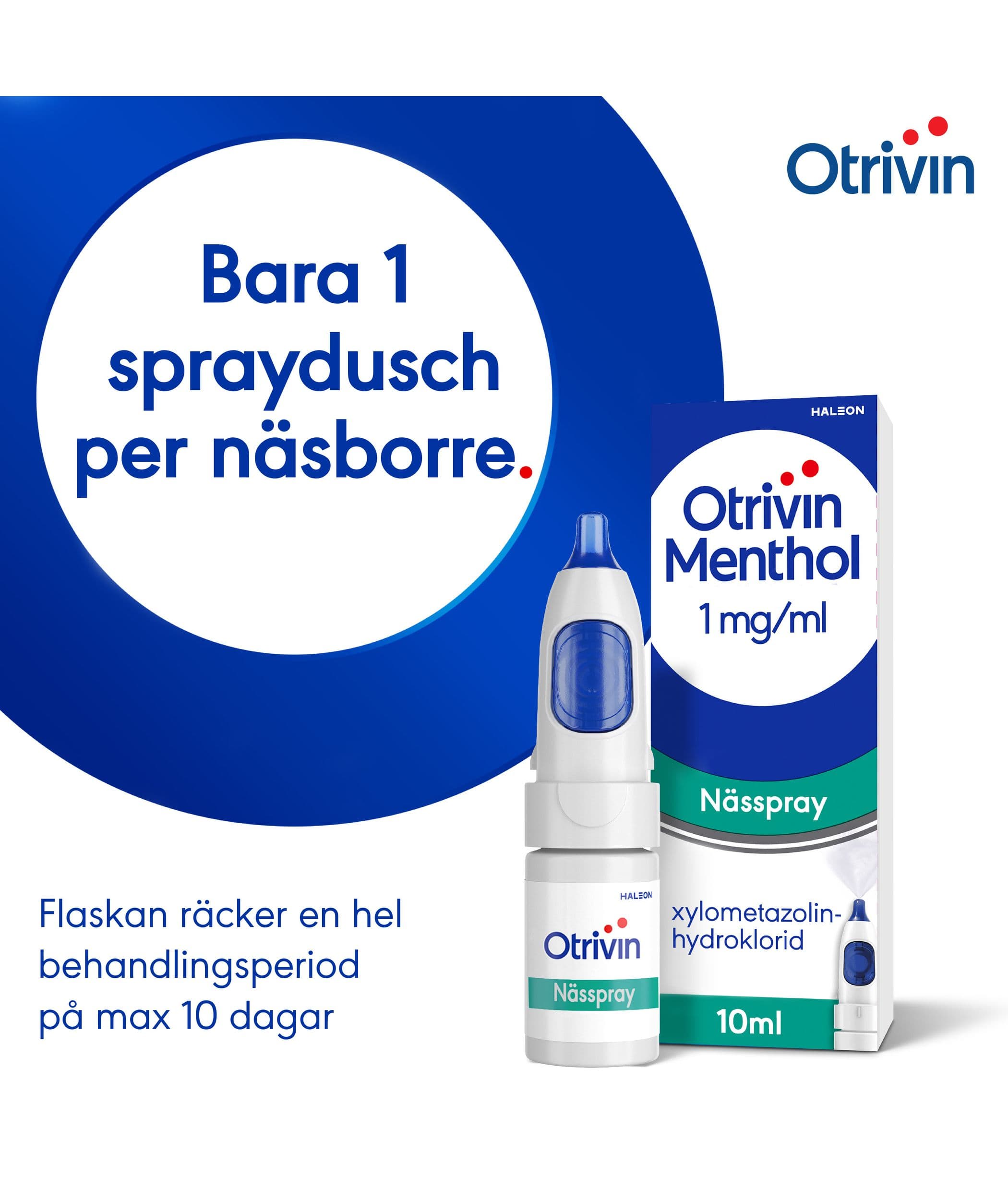 Otrivin Menthol nässpray, lösning 1 mg/ml 10 ml 5