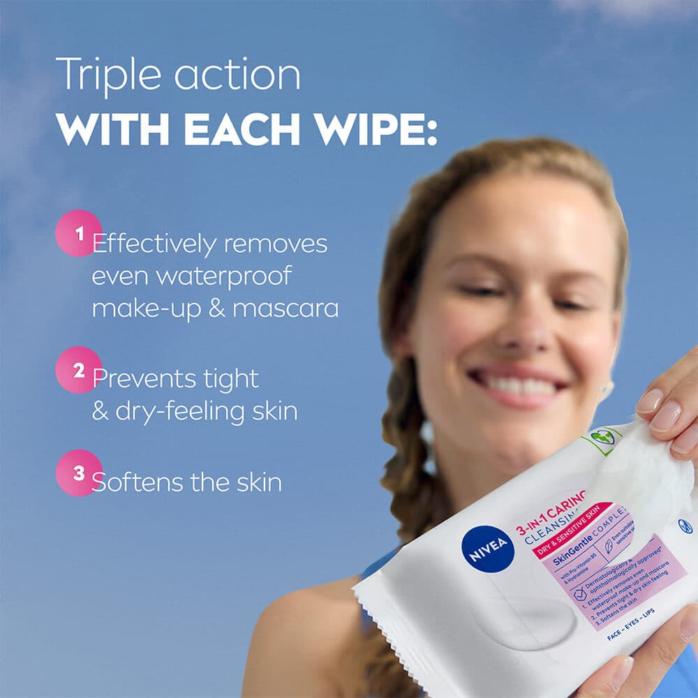 NIVEA Ansiktsservetter Gentle Cleansing Wipes 25 st - produktbild 2