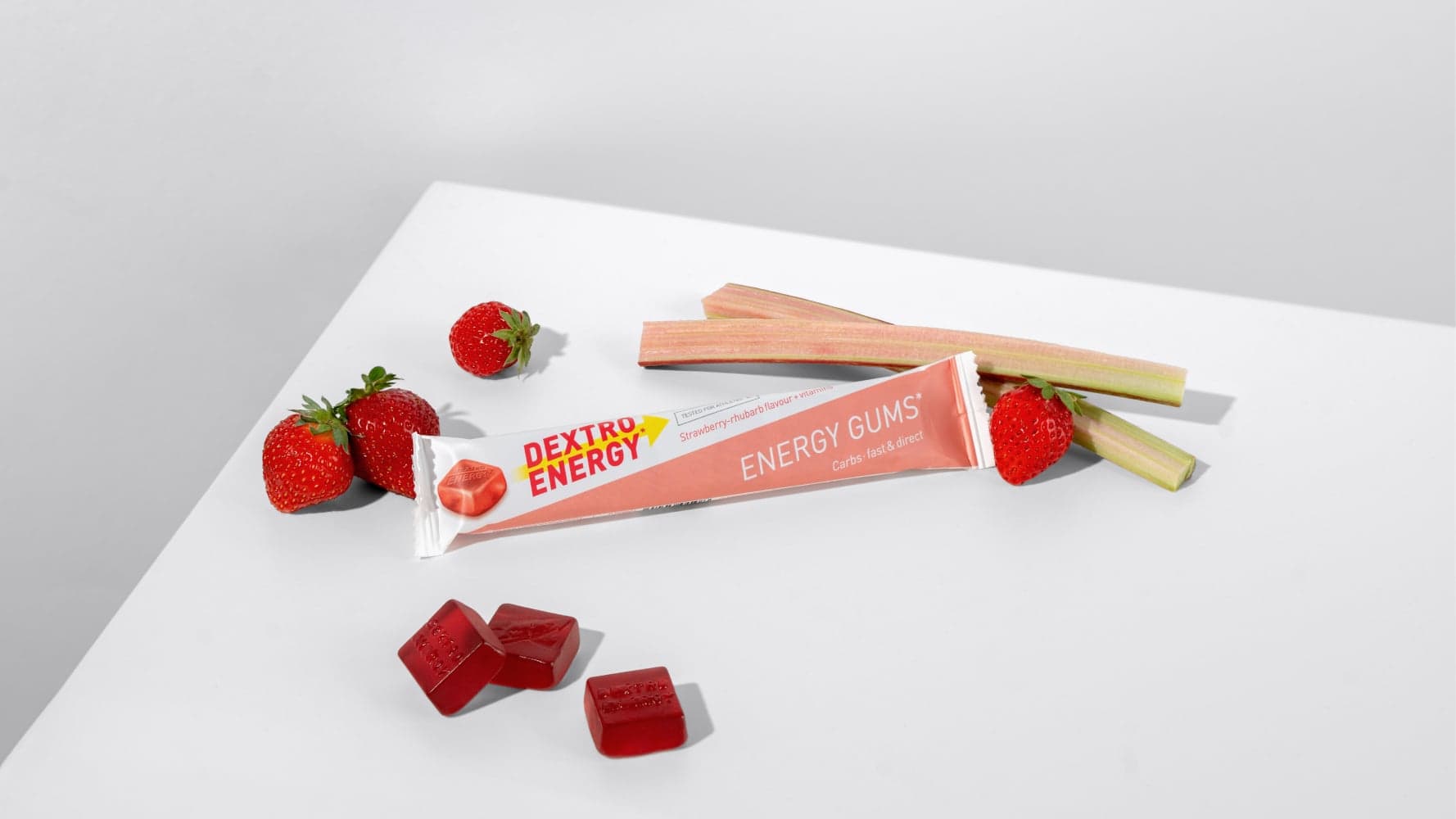 Dextro Energy Gums Strawberry-Rhubarb 45 g 2