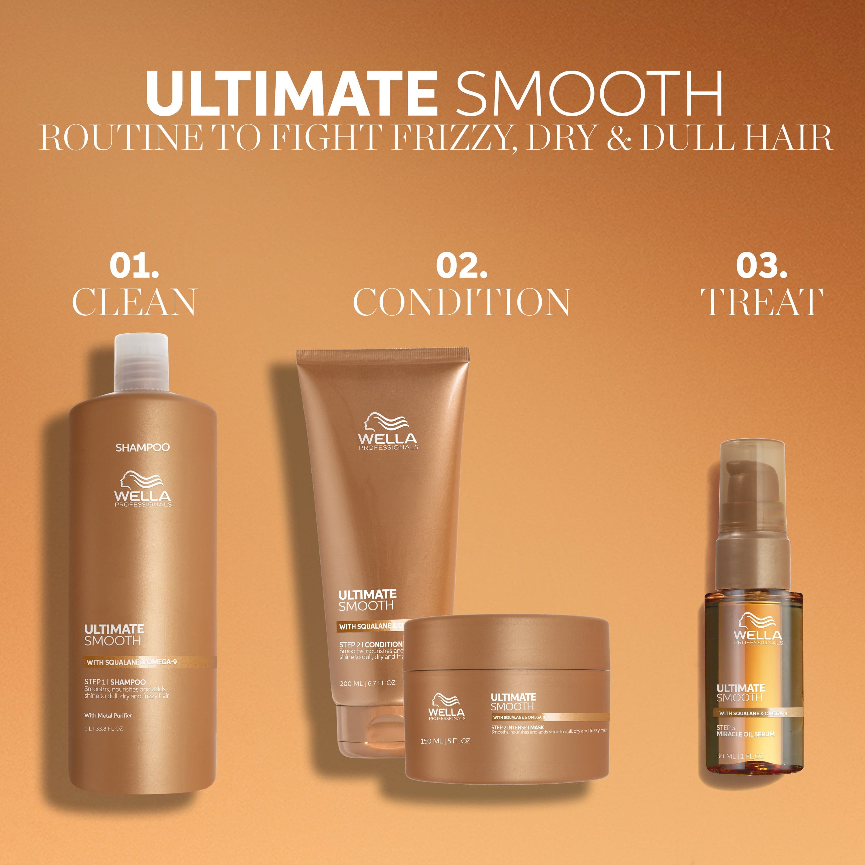 Wella Professionals Ultimate Smooth Shampoo 1000 ml - produktbild 3
