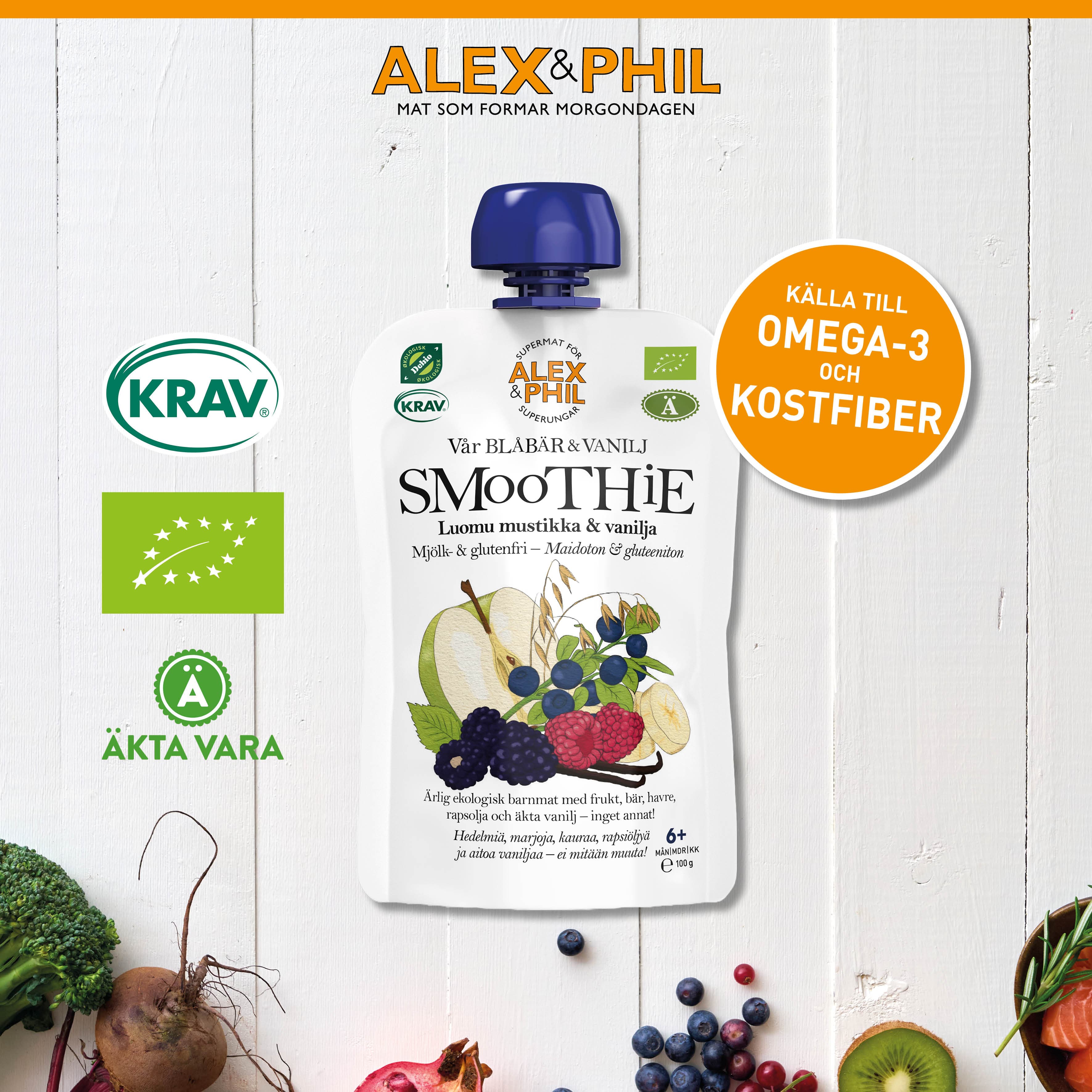 Alex&Phil Blåbär & vaniljsmoothie 5 x 100 g 2