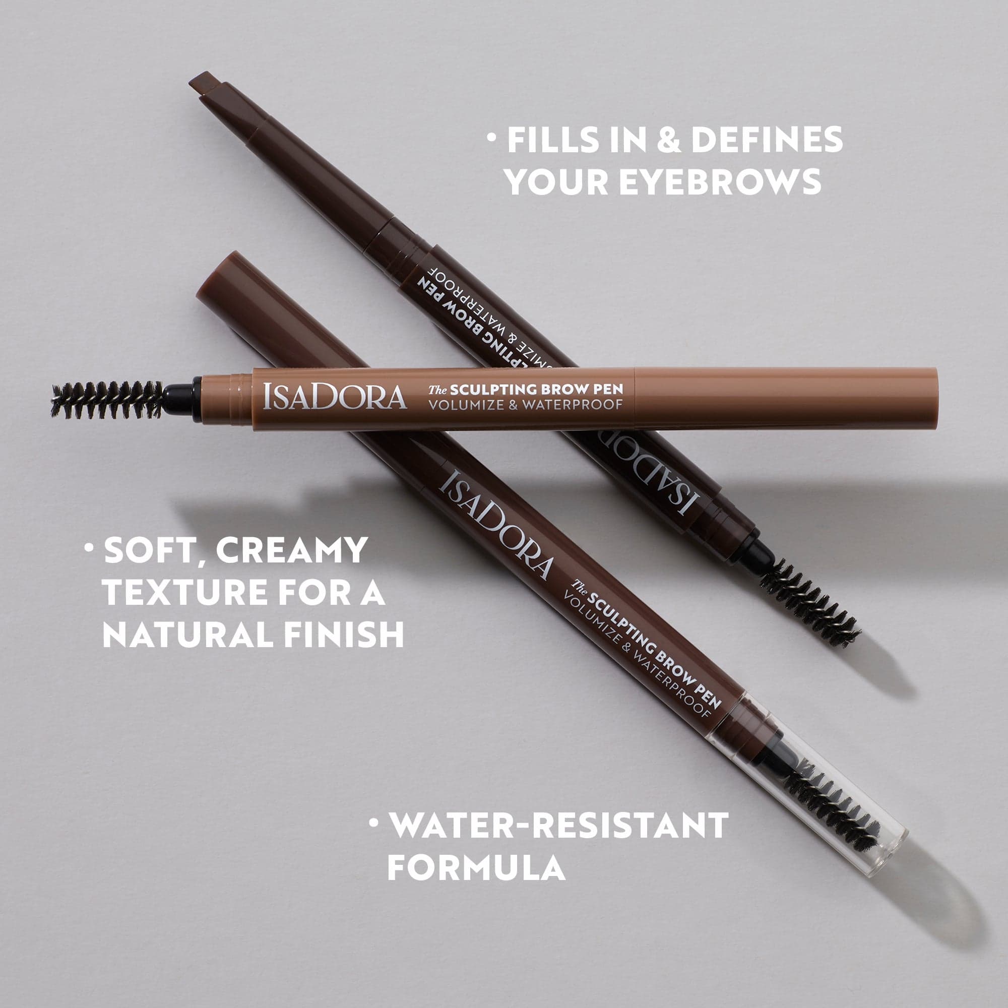 IsaDora The Sculpting Brow Pen Volumize & Waterproof 02 Dark Brown - produktbild 5