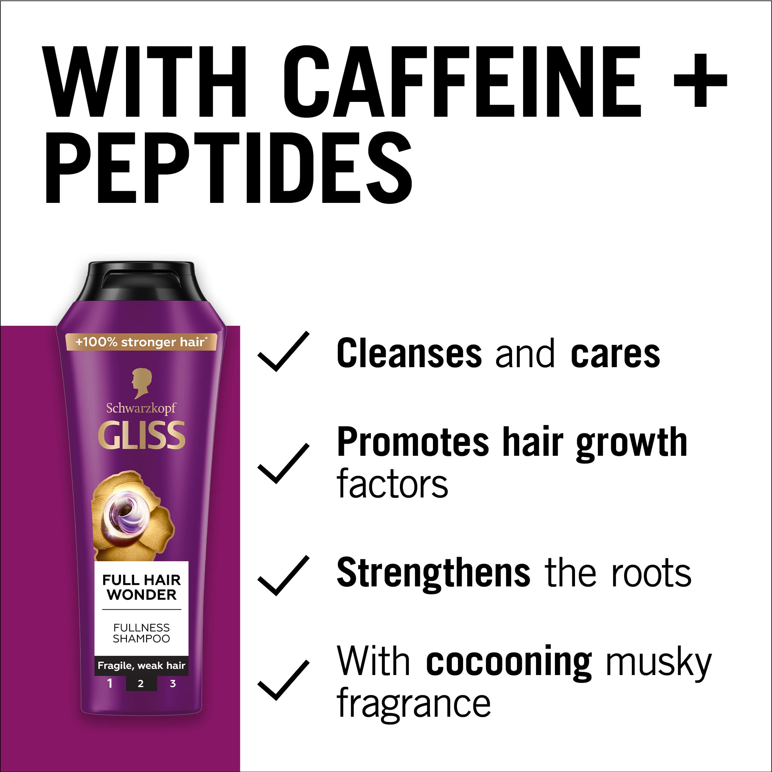Schwarzkopf Gliss Full Hair Wonder Shampoo 250 ml 3