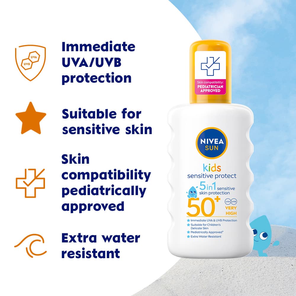 NIVEA SUN Kids Sensitive Protect & Play Sun Spray SPF50+ 200 ml 2