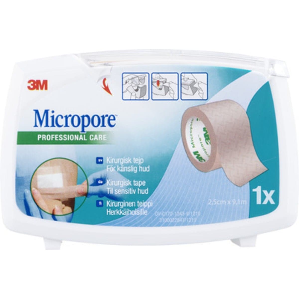 3M Micropore Tejp Brun 2,5 cm x 9,14 m