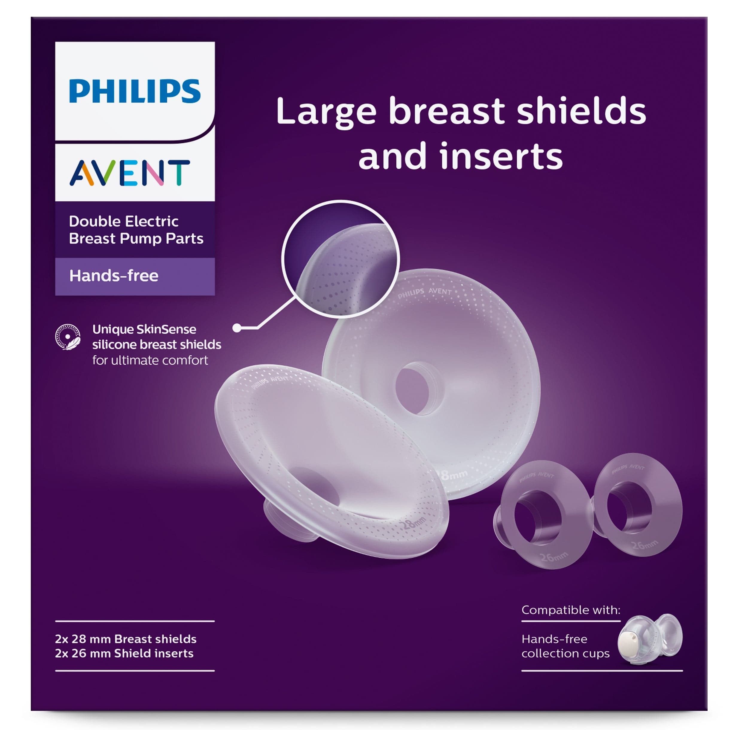 Philips Avent Stora Bröstskydd och Inlägg Handsfree 2 st