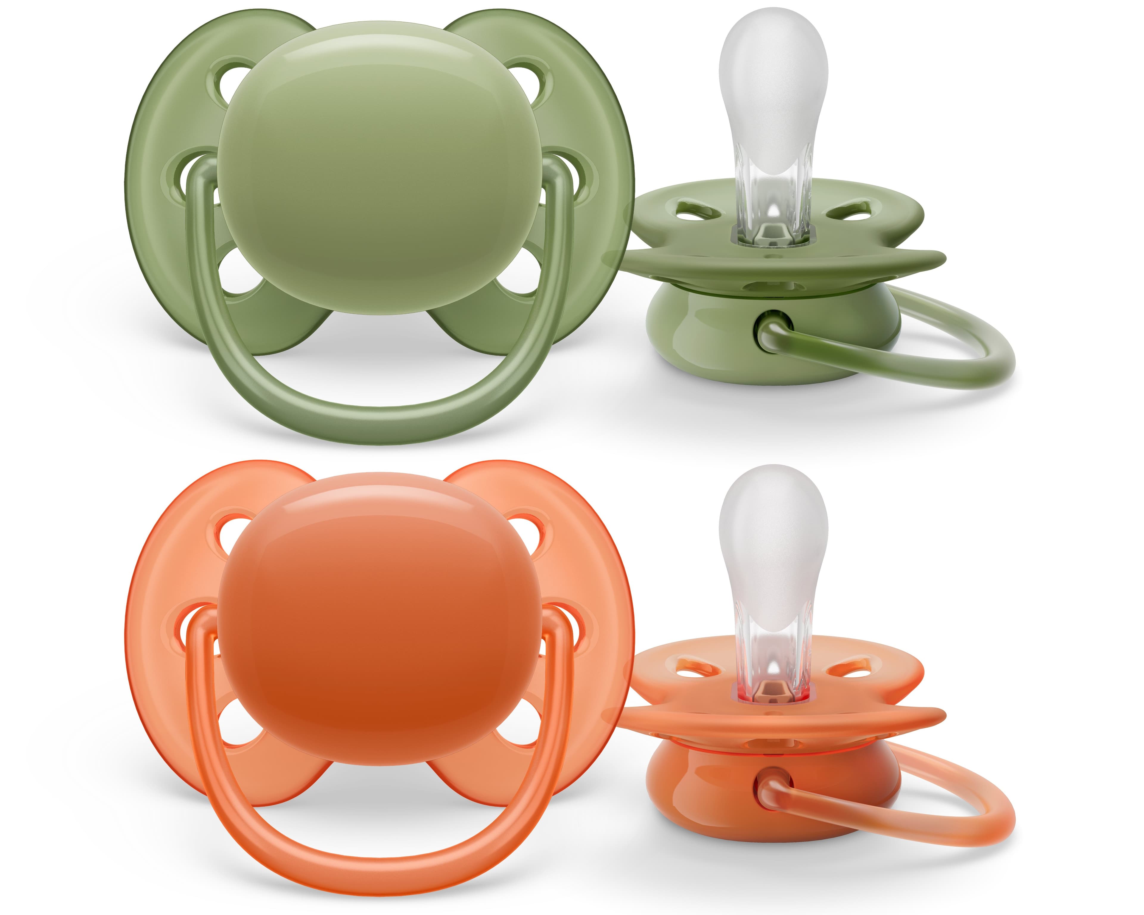 Philips Avent Ultra Soft Napp 18 mån+ Grön & Orange 2-pack