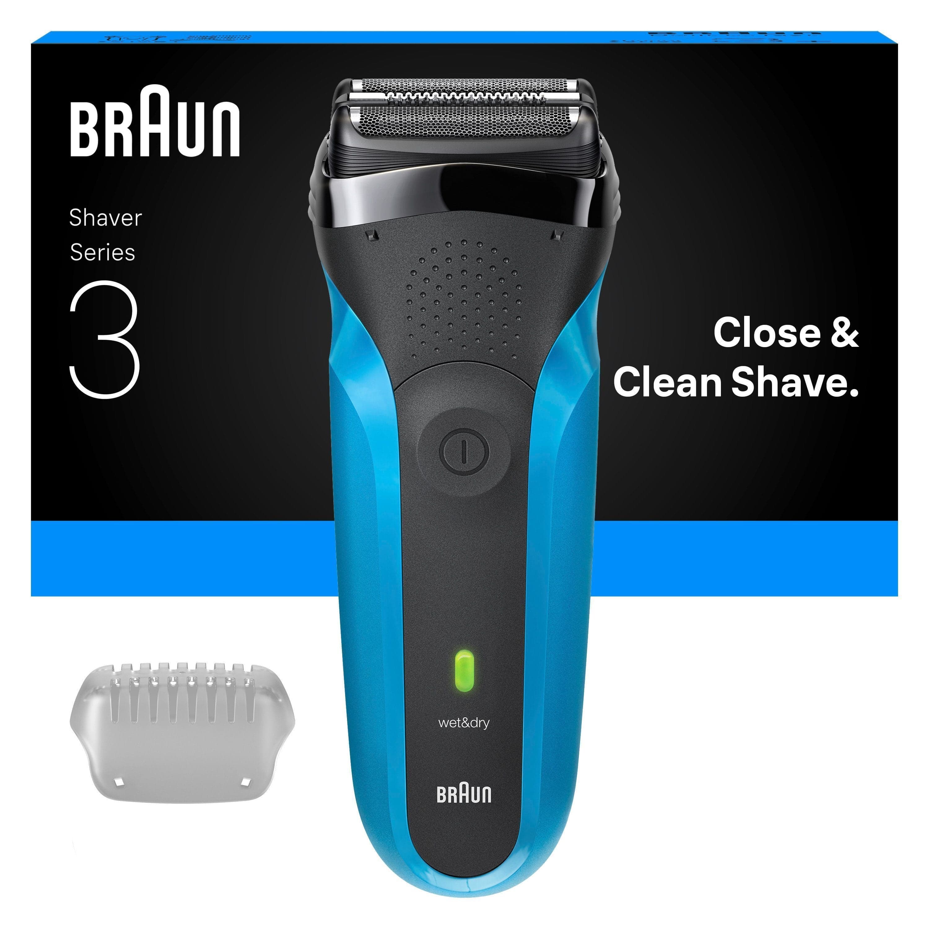 Braun Series 3 Elektrisk Rakapparat Wet & Dry 310S Blå 1