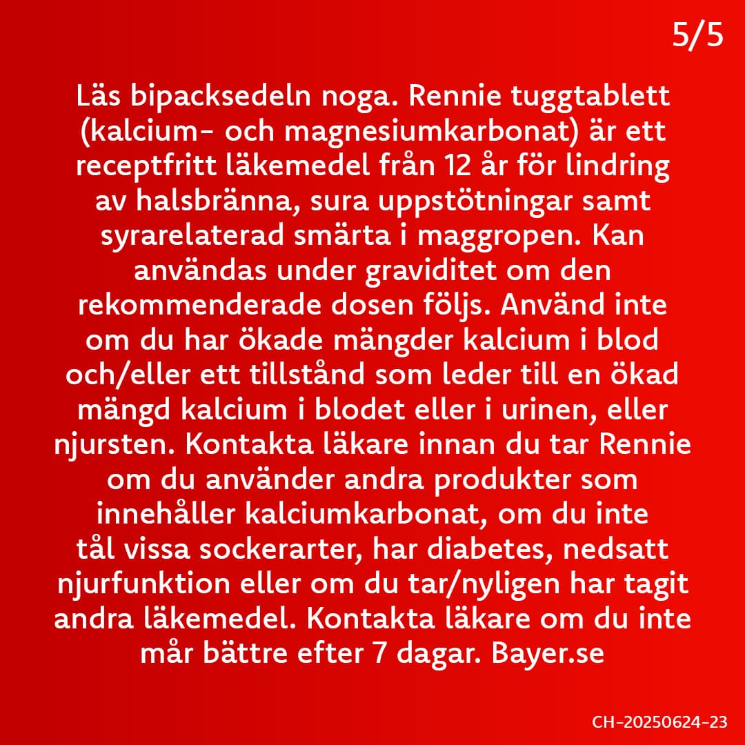 Rennie, tuggtablett 680 mg/80 mg 48 st 5