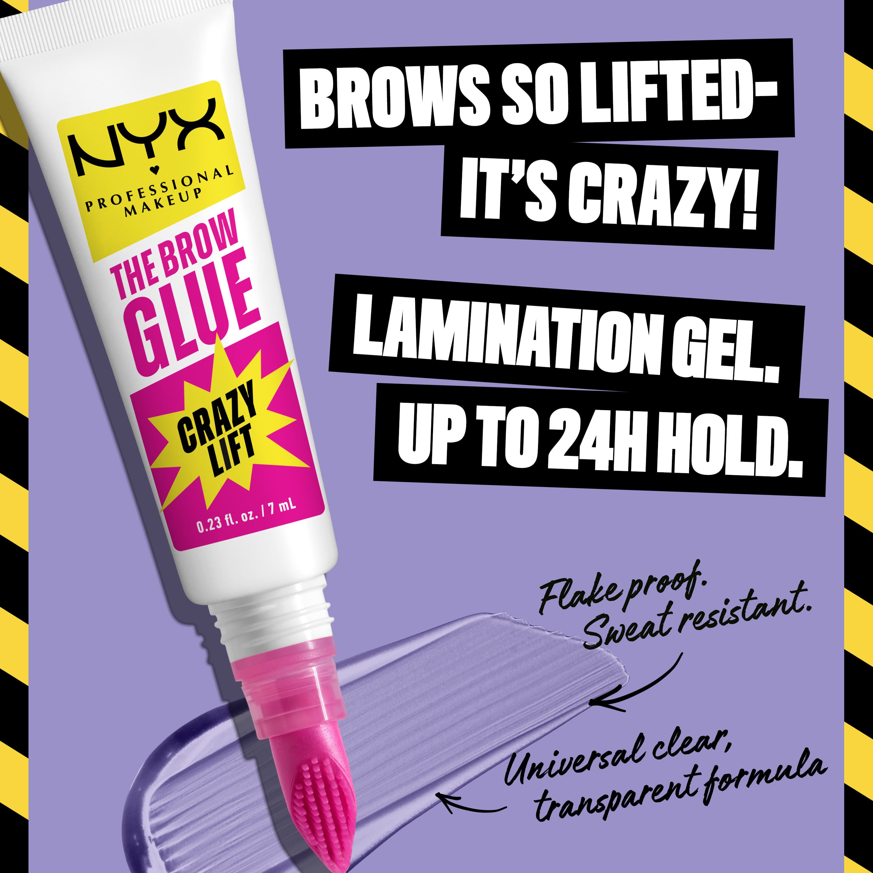 NYX Professional Makeup The Brow Glue Crazy Lift 01 Transparent 7 ml - produktbild 3