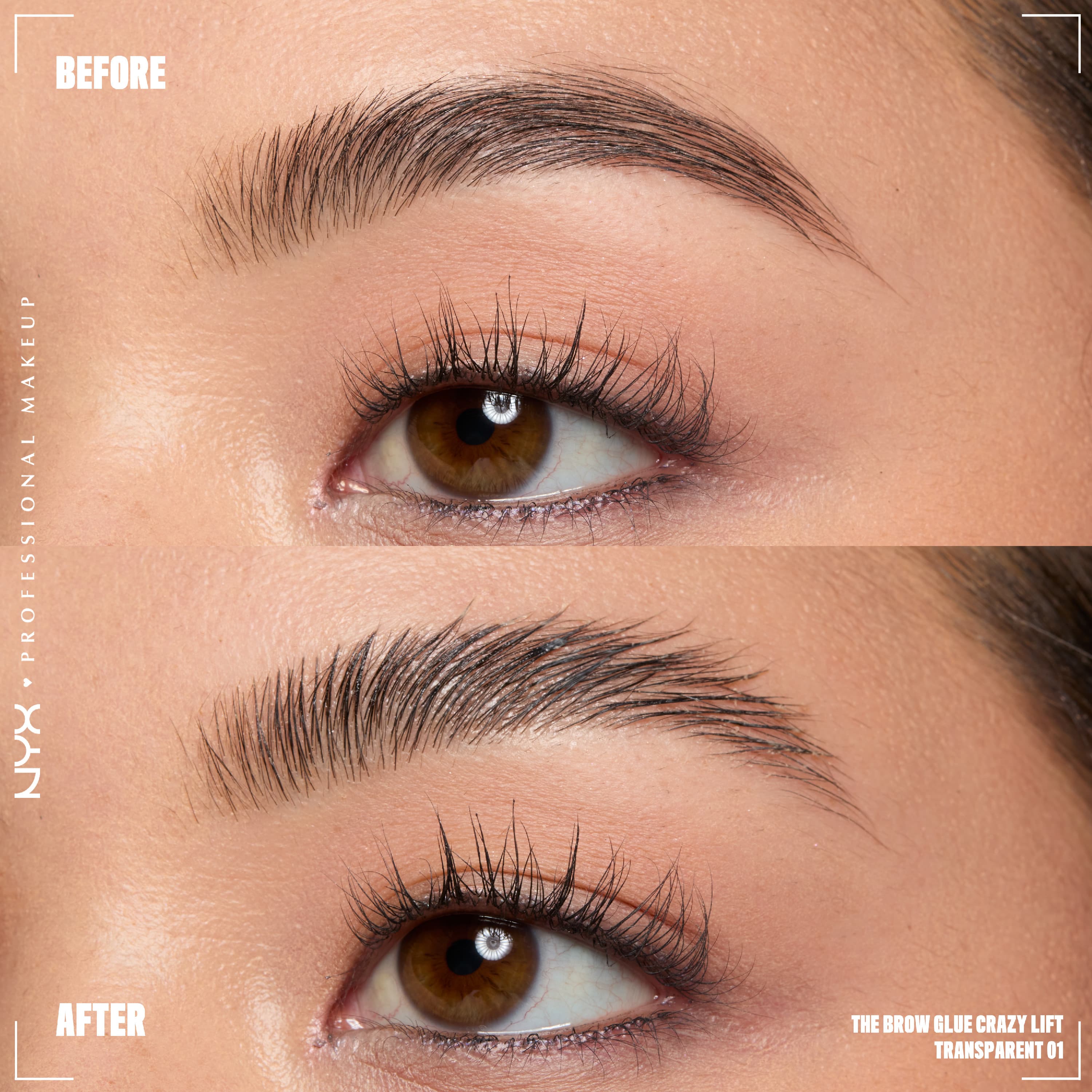 NYX Professional Makeup The Brow Glue Crazy Lift 01 Transparent 7 ml - produktbild 4