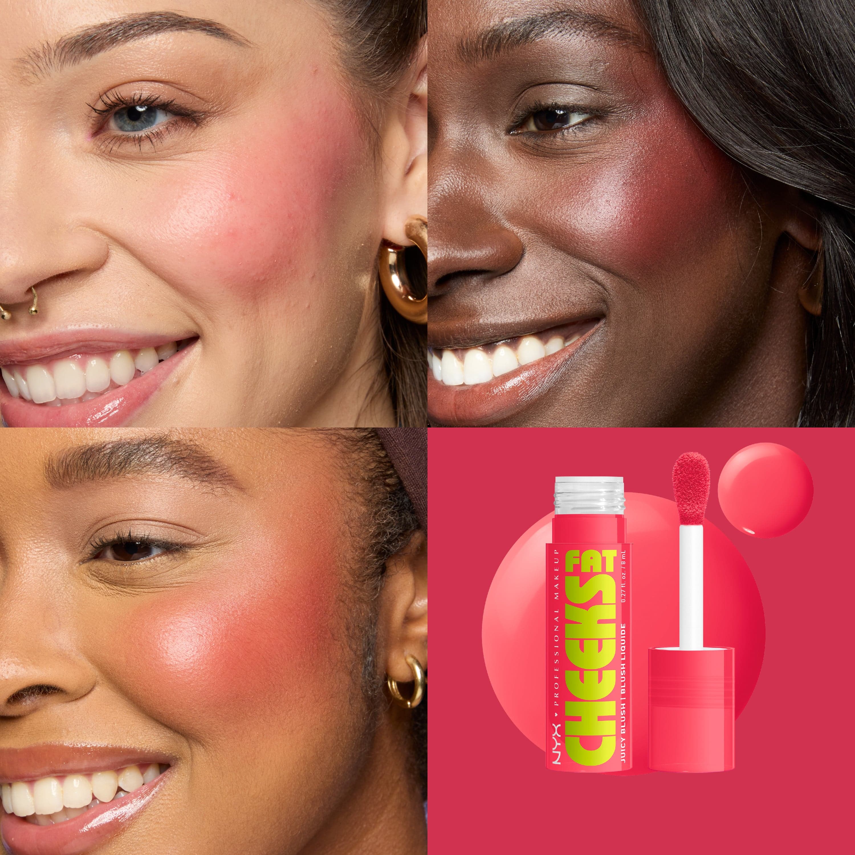 NYX Professional Makeup Fat Cheeks Blush 6 Bouncin Berry 8 ml - produktbild 2