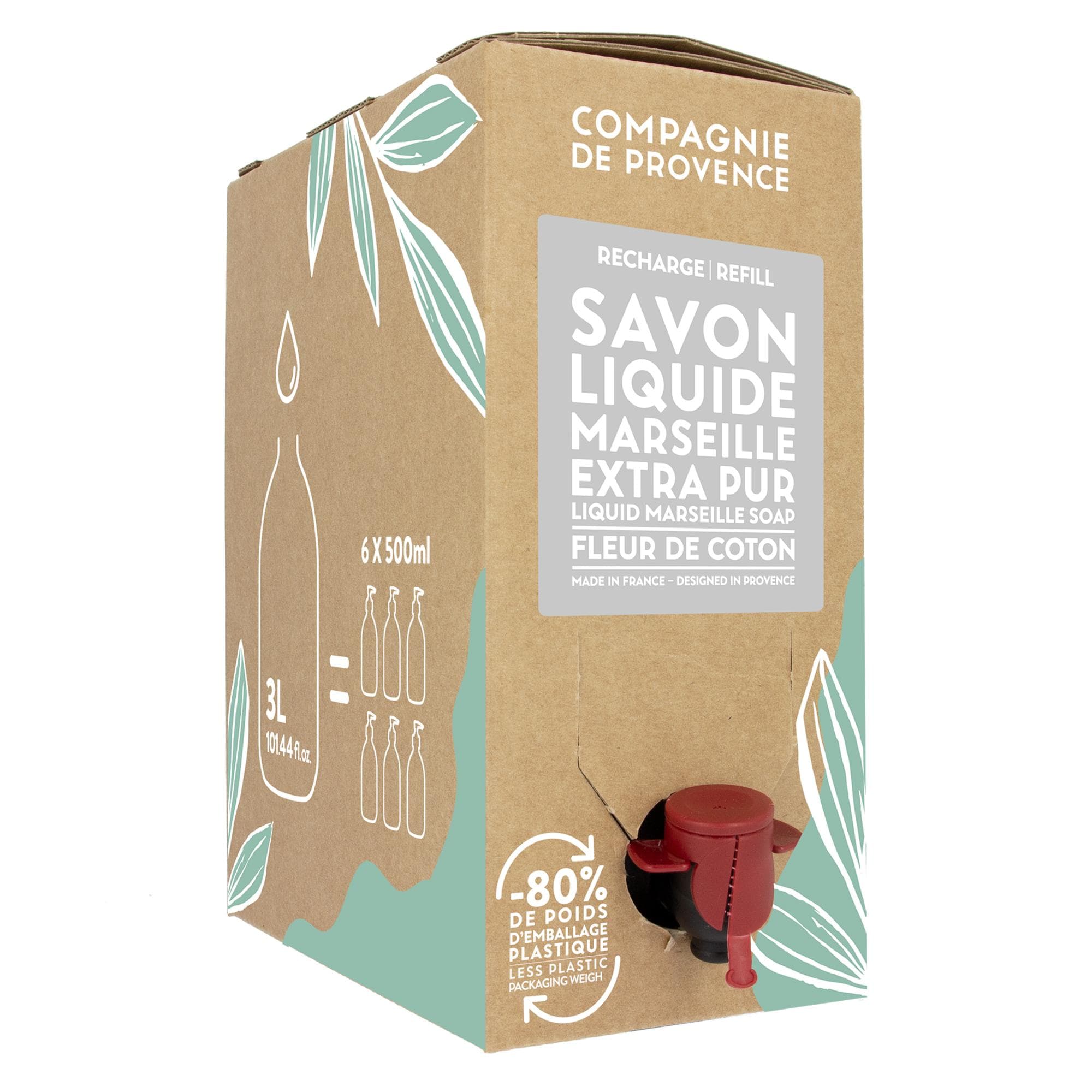 Compagnie De Provence Liquid Marseille Soap Refill Cotton Flower 3000 ml 2