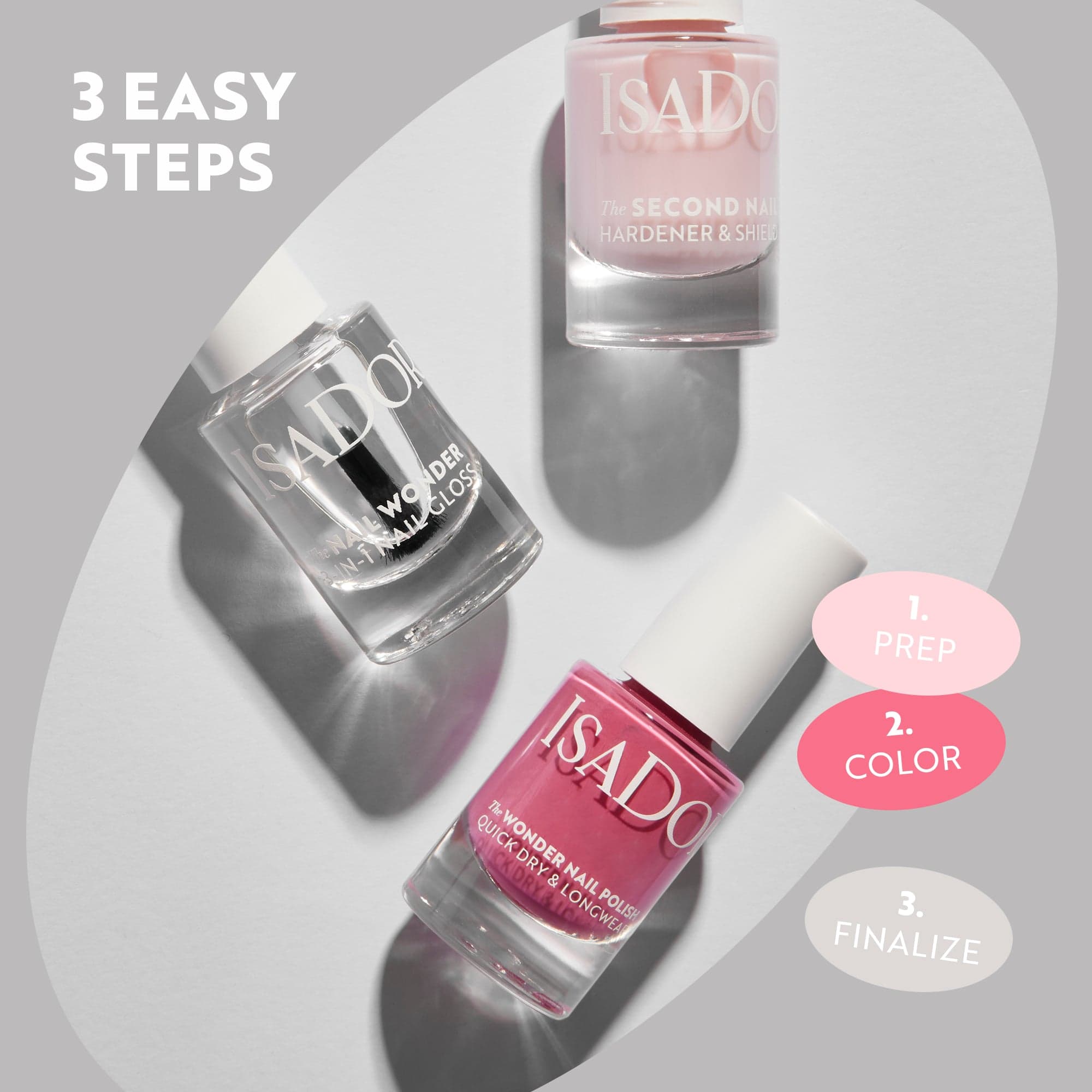 IsaDora The Nail Wonder 3 in 1 Nail Polish 01 Clear 3-in-1 5 ml - produktbild 3