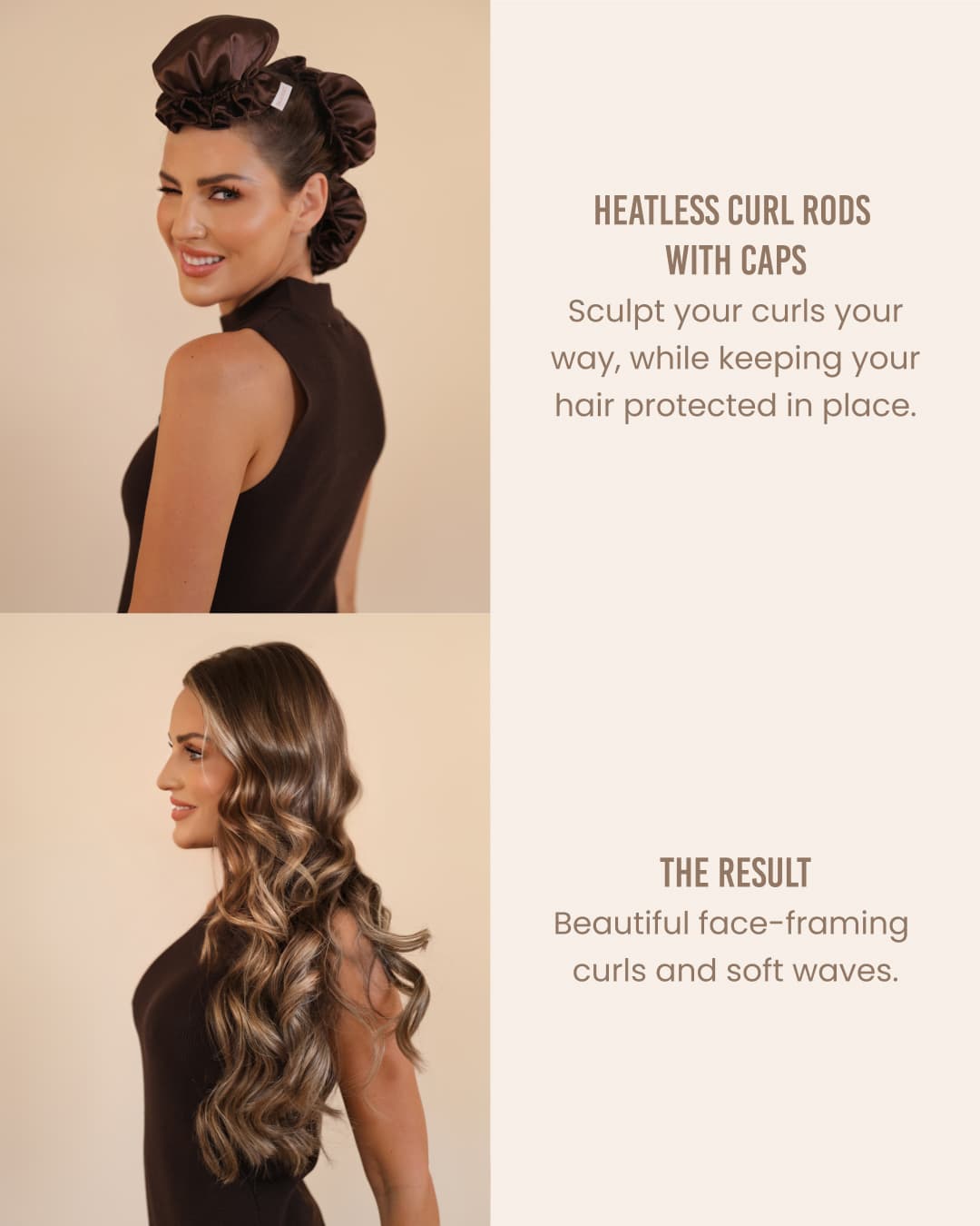 Lenoites Heatless Curling Rods with Caps Set Golden Sand 3-Pack 4