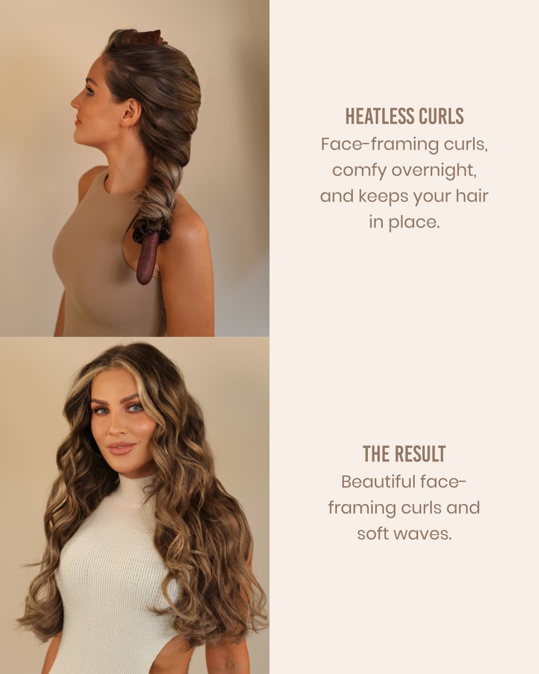 Lenoites Heatless Curls Unicorn Brown 4