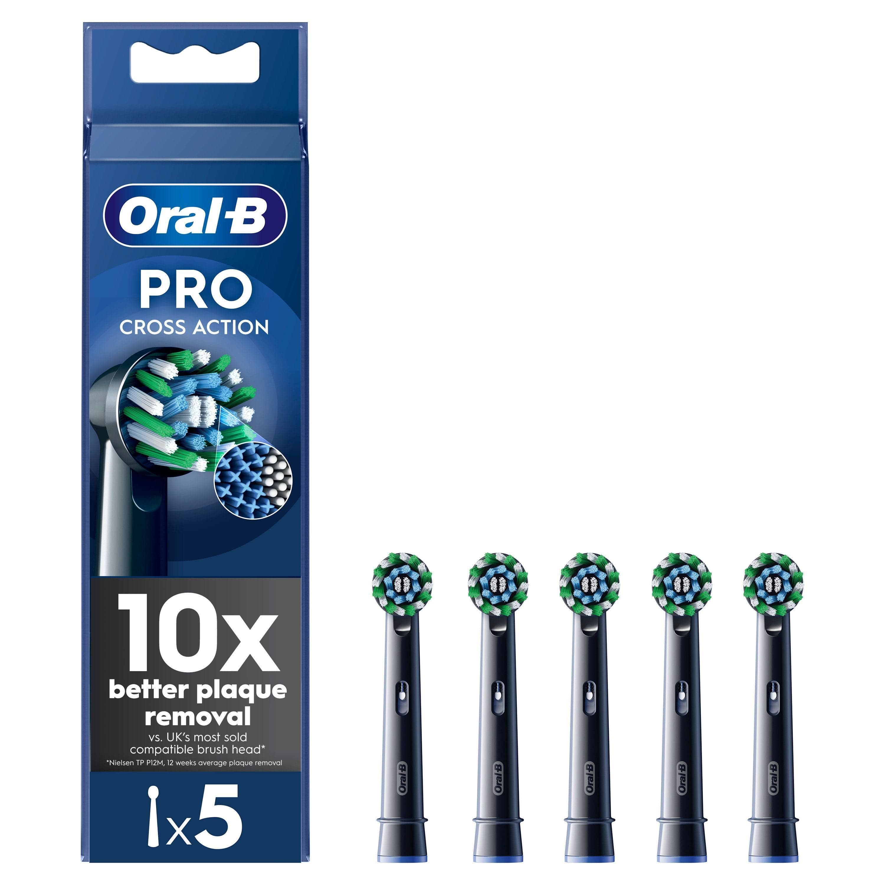 Oral-B Cross Action Svarta Borsthuvuden 5 st