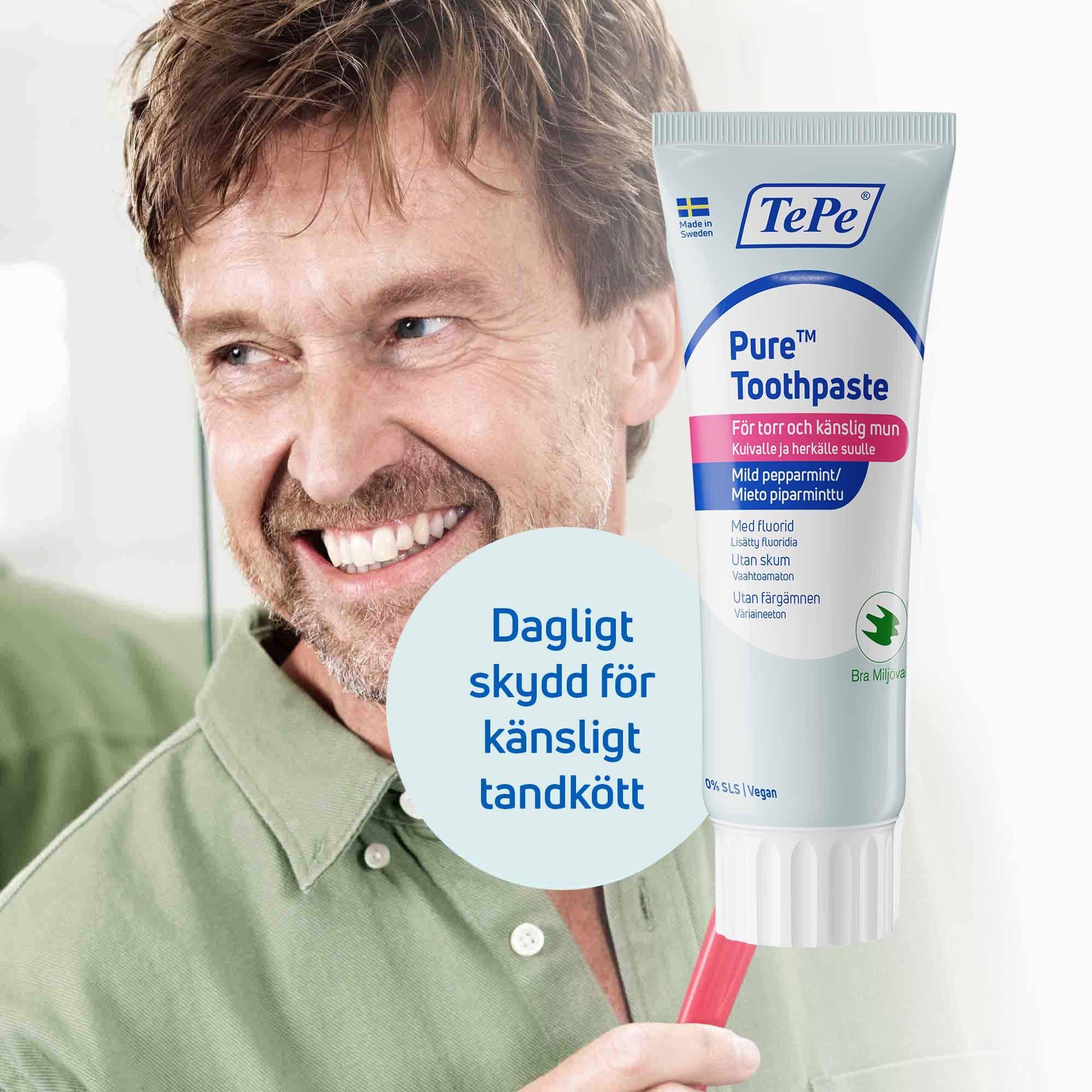 TePe Pure Toothpaste Mild Pepparmint 75 ml - produktbild 3