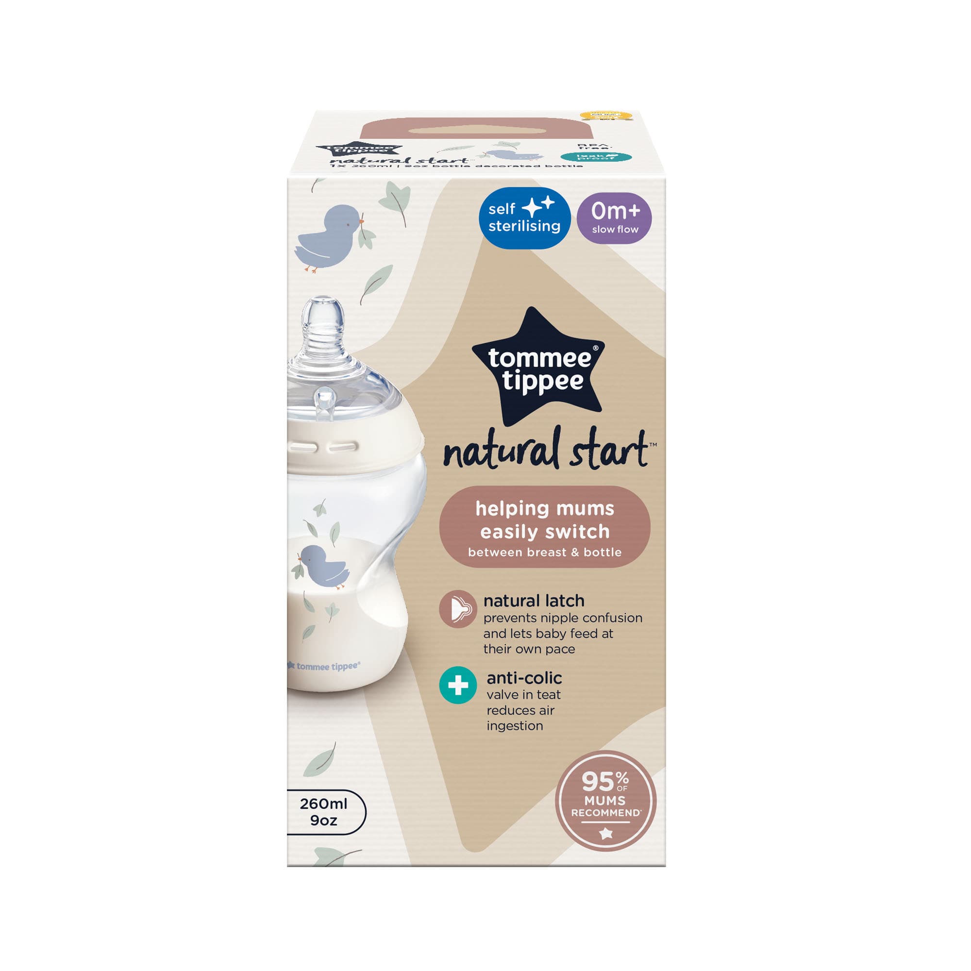 Tommee Tippee Natural Start Nappflaska Deco 260 ml 2