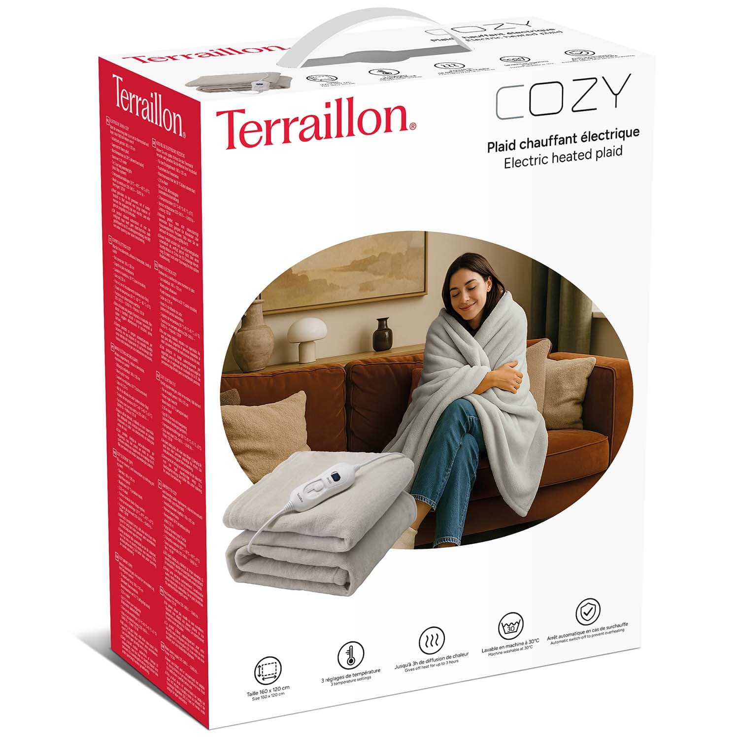 Terraillon Värmefilt Cozy Light Grey 160 x 120 cm 5