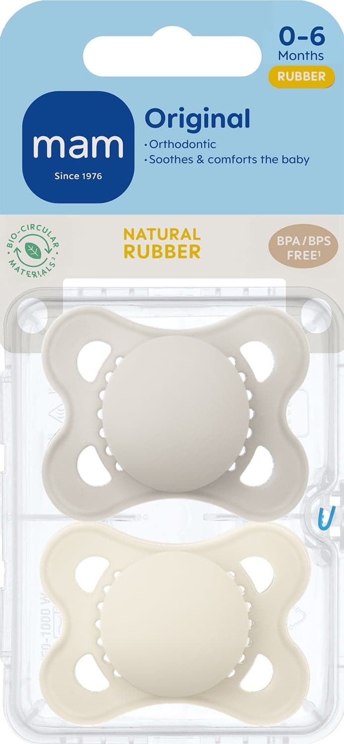 MAM Original Natural Rubber 0-6 mån Neutral Unprinted 2-pack 2