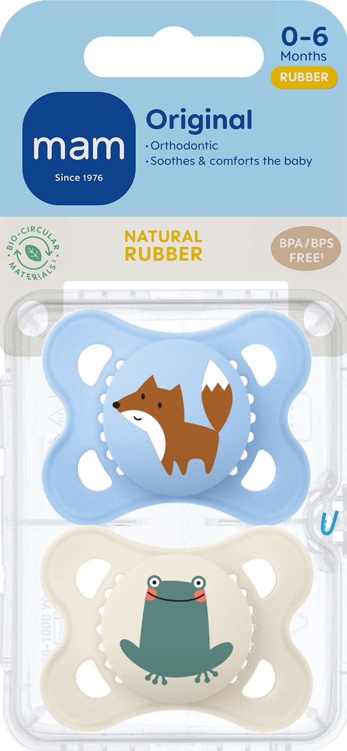 MAM Original Natural Rubber 0-6 mån Blue 2-pack - produktbild 2