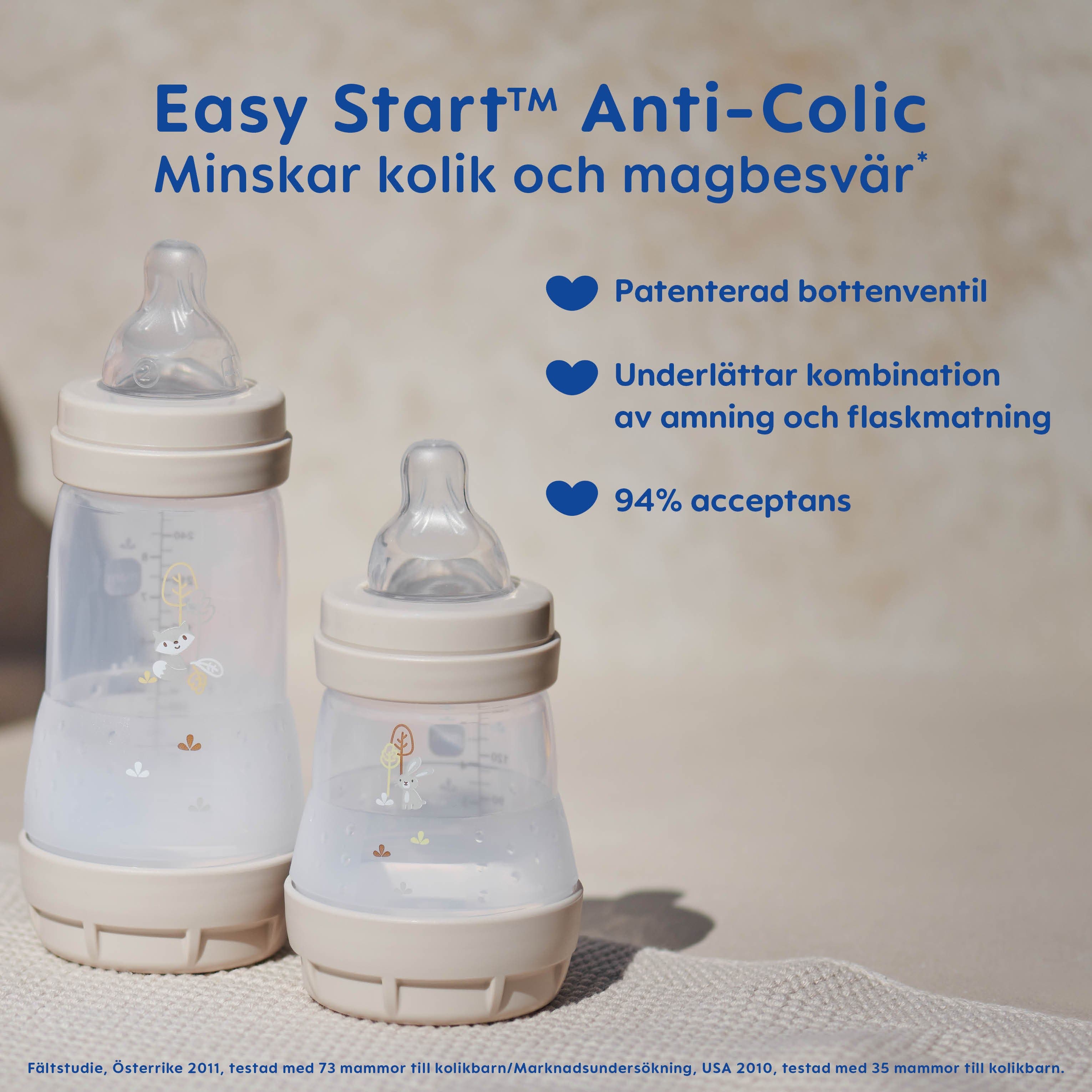 MAM Easy Start Anti-Colic 260 ml Pink 2 st - produktbild 3