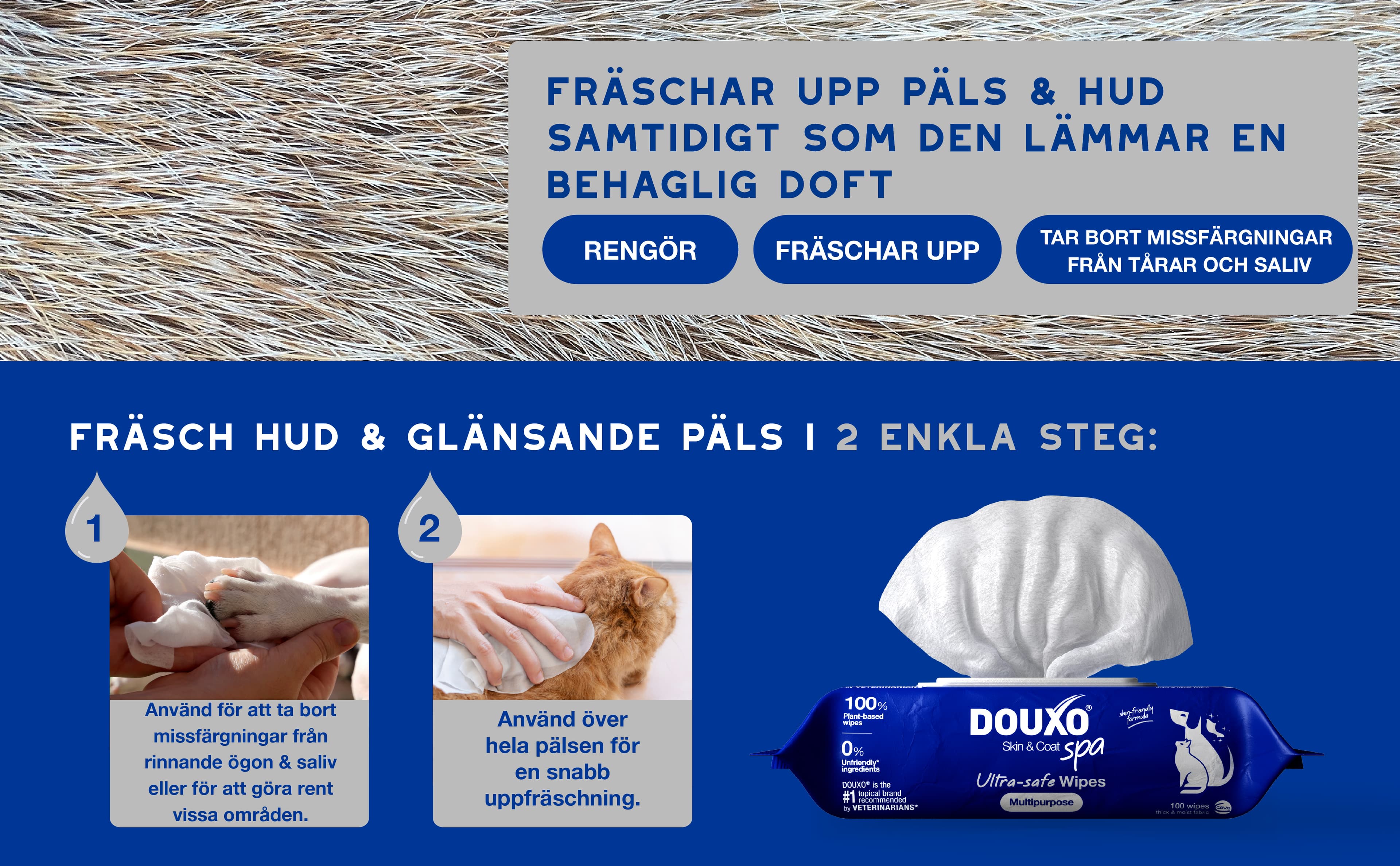 DOUXO Skin & Coat Spa Ultra-safe Multipurpose Våtservetter 100 st 4
