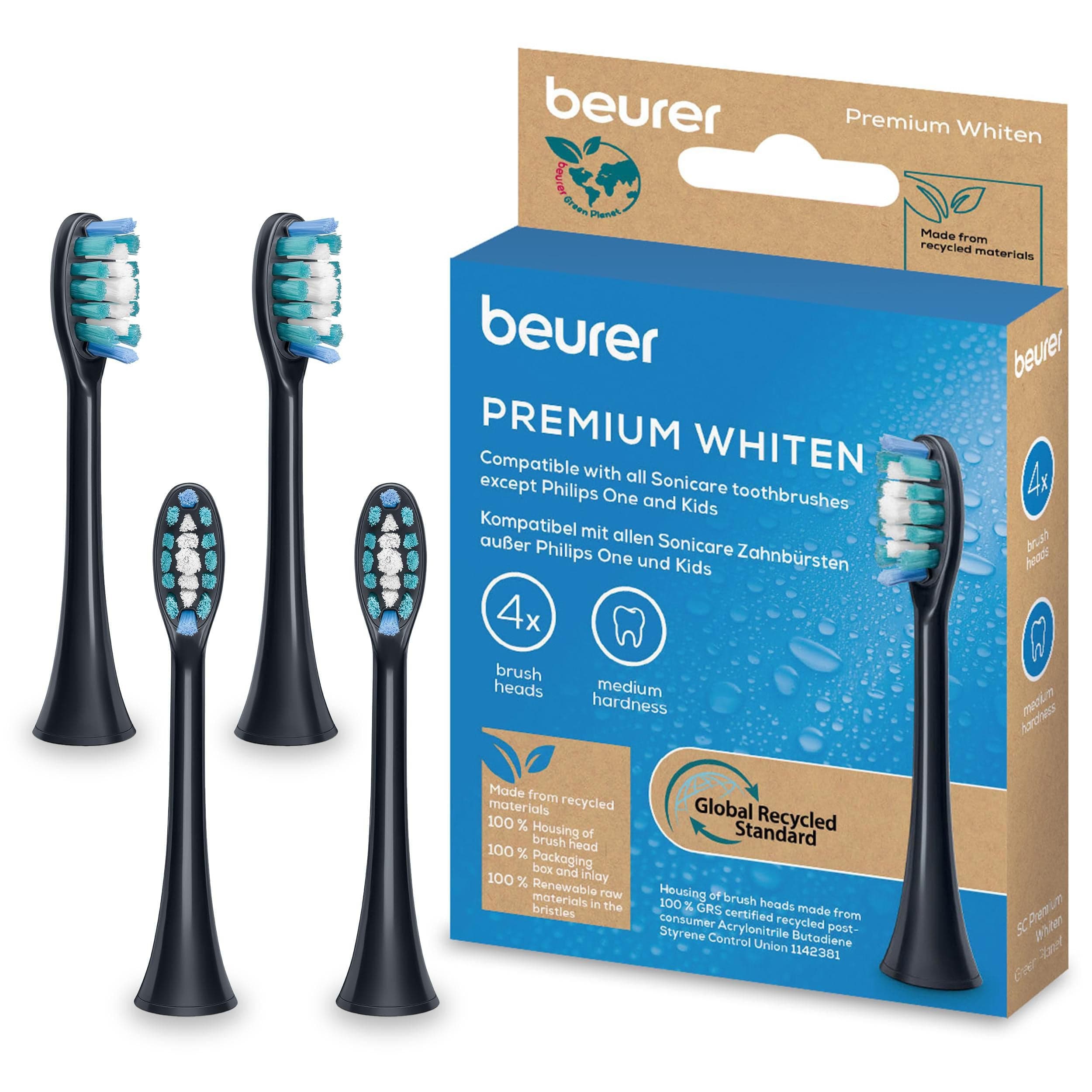 Beurer Sonic Premium Whiten Brush Heads Refill 4 st