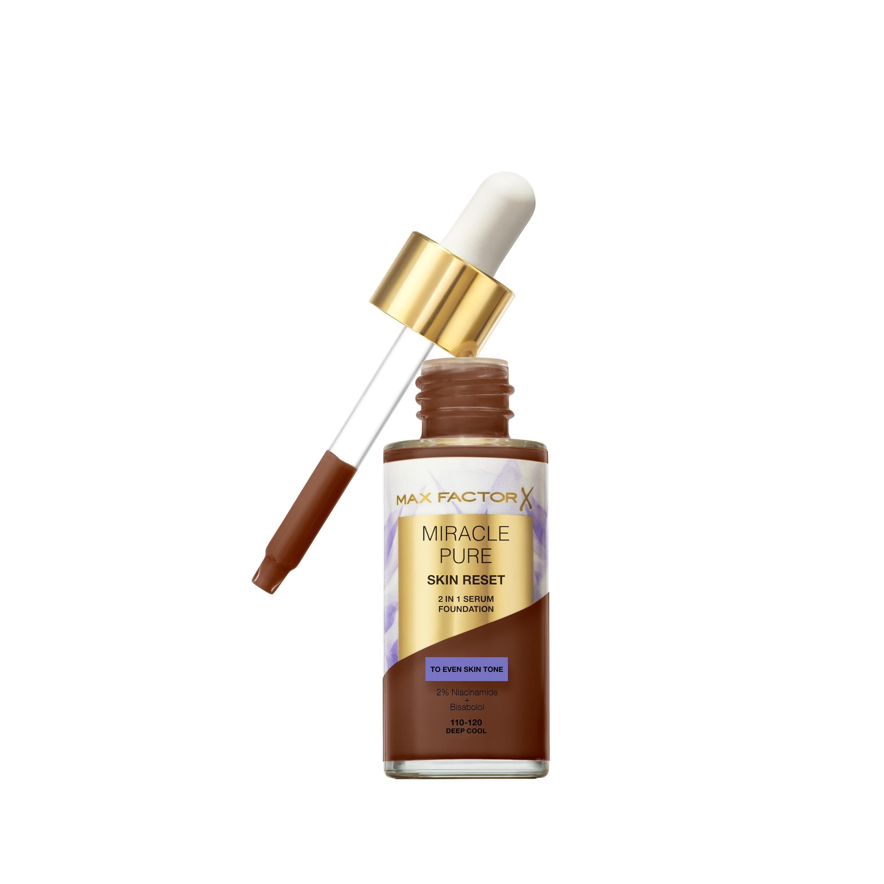 Max Factor Miracle Pure Skin Reset 2 In 1 Serum Foundation 120 Deep Cool 30 ml - produktbild 2