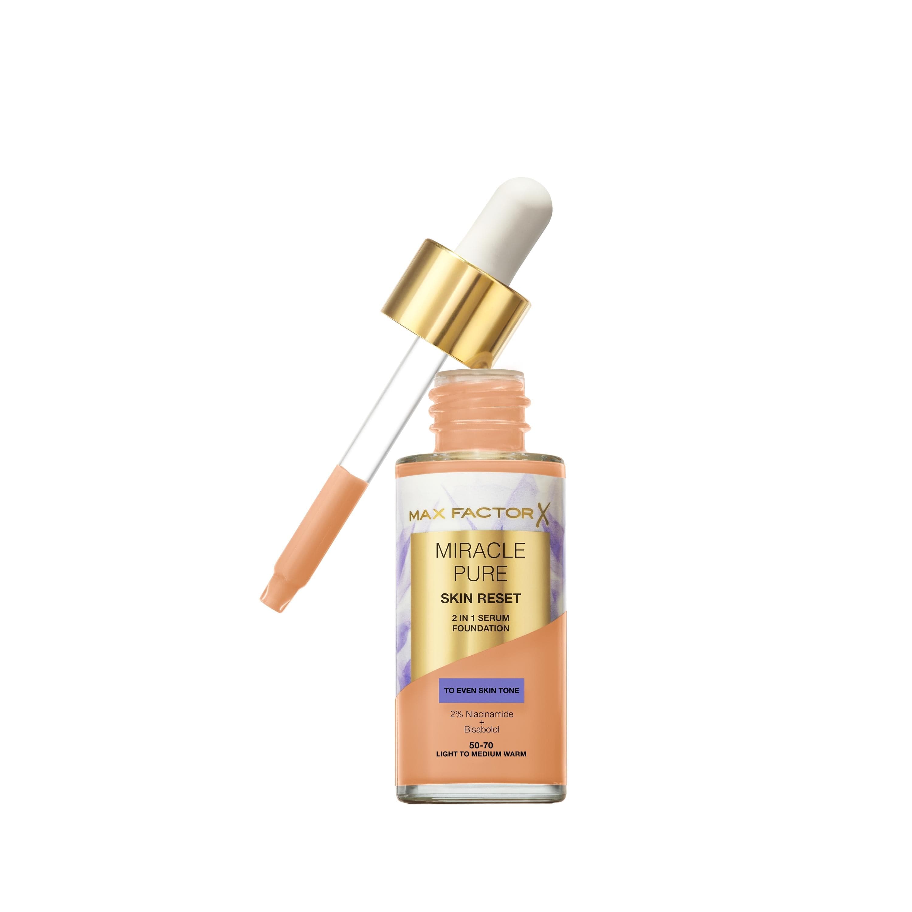 Max Factor Miracle Pure Skin Reset 2 In 1 Serum Foundation 80.5 Medium Warm 30 ml - produktbild 2